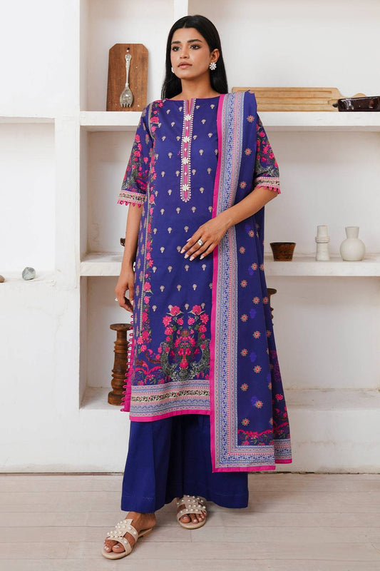 Zellbury | Unstitched 2 Piece Cambric | Embroidered Shirt Dupatta - 0110 by Maria Faisal - Registered Vendor of : Zellbury Women - type : Essential Unstitched - 100% original wedding dresses
