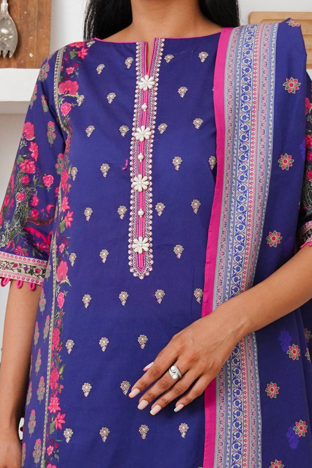 Zellbury | Unstitched 2 Piece Cambric | Embroidered Shirt Dupatta - 0110 by Maria Faisal - Registered Vendor of : Zellbury Women - type : Essential Unstitched - 100% original wedding dresses