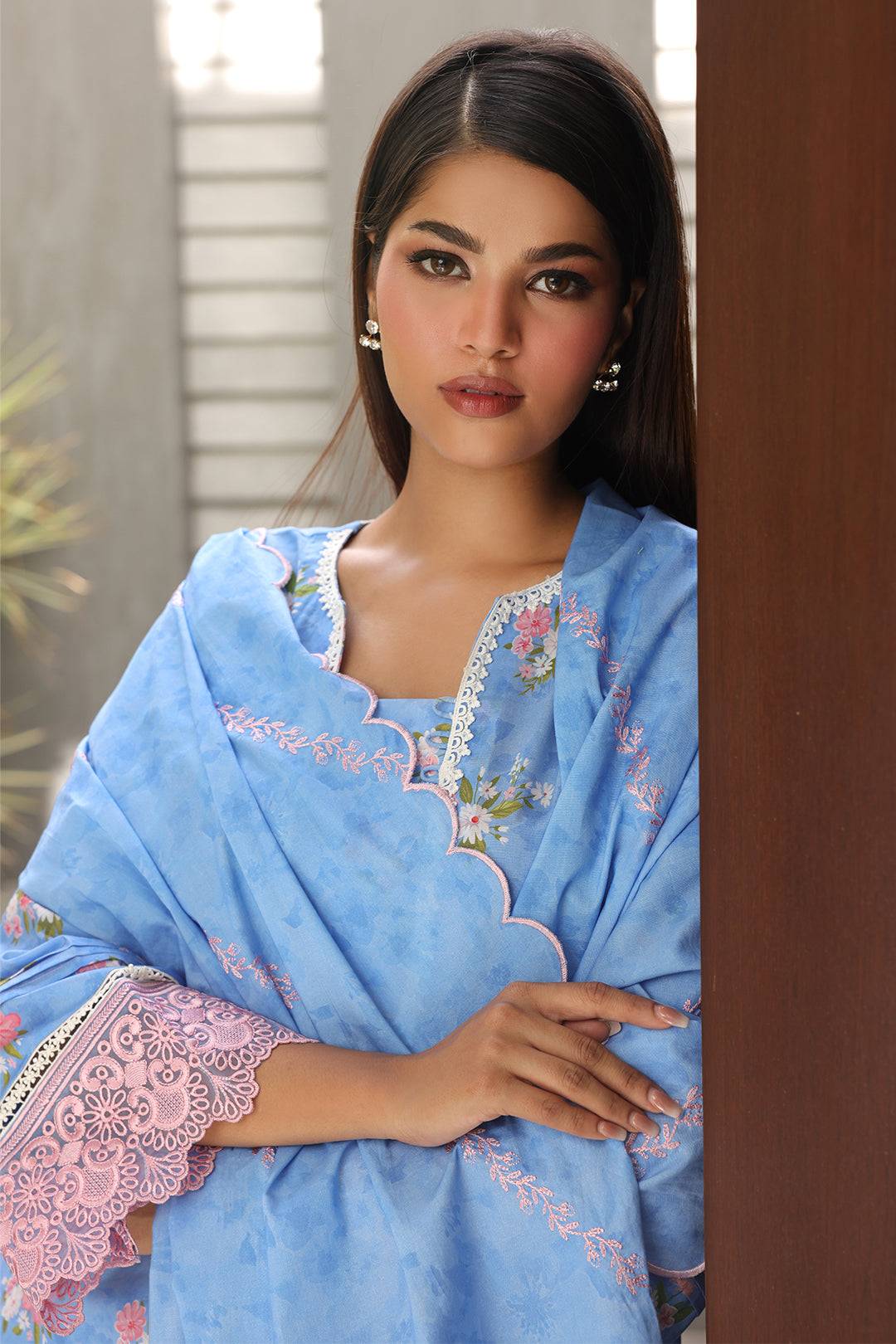 Zellbury | Unstitched 3 Piece Cambric | Embroidered Shirt Shalwar Dupatta - 0068 by Maria Faisal - Registered Vendor of : Zellbury Women - type : Essential Unstitched - 100% original wedding dresses