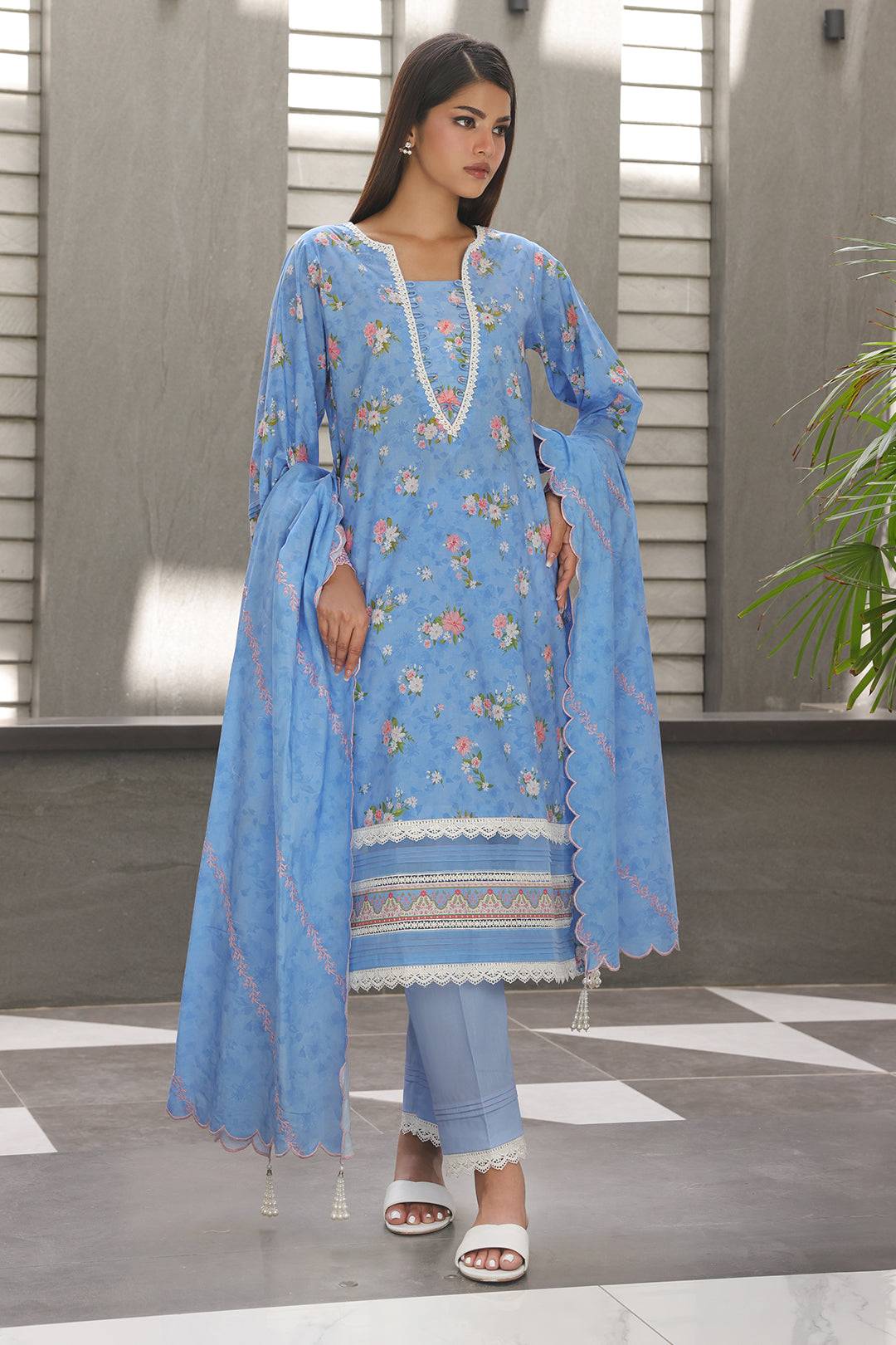 Zellbury | Unstitched 3 Piece Cambric | Embroidered Shirt Shalwar Dupatta - 0068 by Maria Faisal - Registered Vendor of : Zellbury Women - type : Essential Unstitched - 100% original wedding dresses