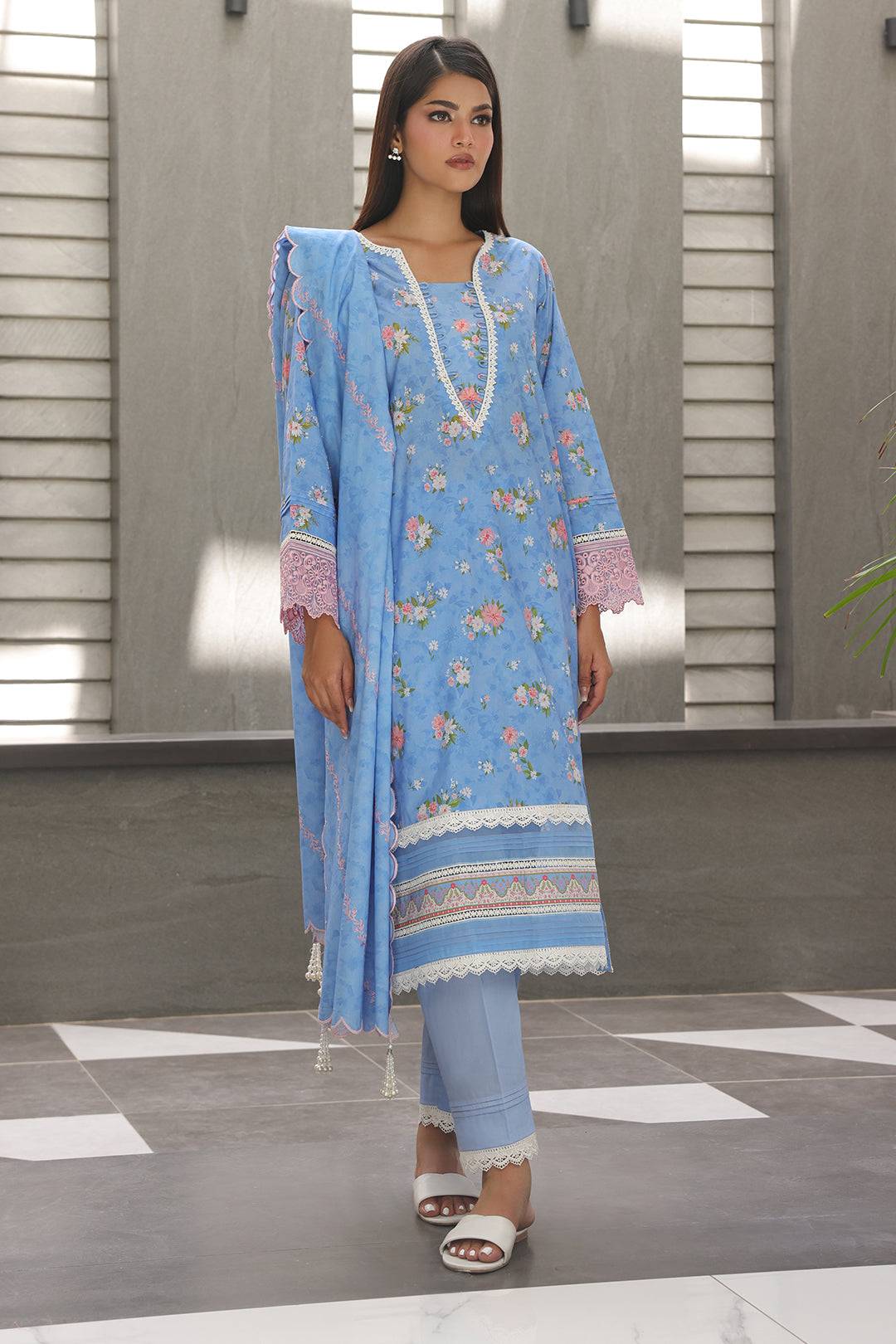 Zellbury | Unstitched 3 Piece Cambric | Embroidered Shirt Shalwar Dupatta - 0068 by Maria Faisal - Registered Vendor of : Zellbury Women - type : Essential Unstitched - 100% original wedding dresses
