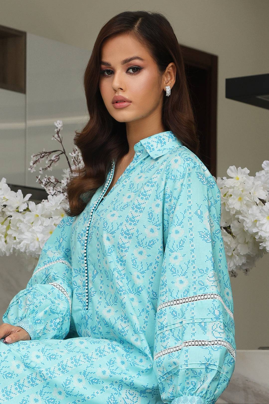 Zellbury | Unstitched 3 Piece Cambric | Embroidered Shirt Shalwar Dupatta - 0070 by Maria Faisal - Registered Vendor of : Zellbury Women - type : Essential Unstitched - 100% original wedding dresses