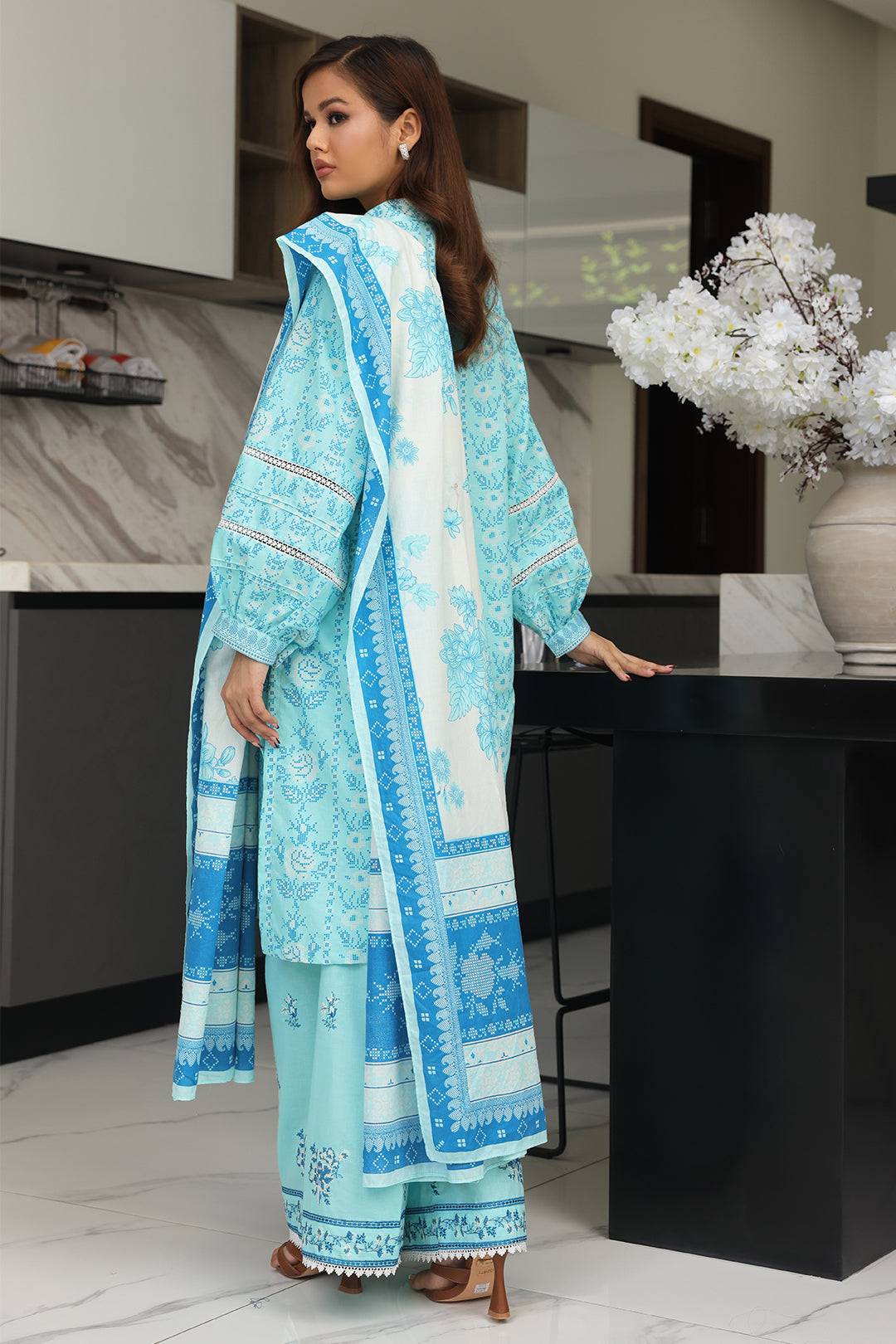 Zellbury | Unstitched 3 Piece Cambric | Embroidered Shirt Shalwar Dupatta - 0070 by Maria Faisal - Registered Vendor of : Zellbury Women - type : Essential Unstitched - 100% original wedding dresses