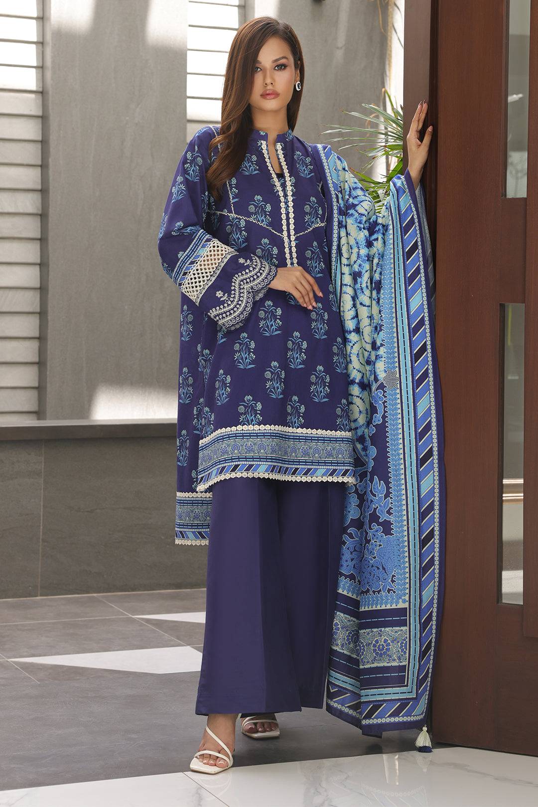 Zellbury | Unstitched 3 Piece Cambric | Embroidered Shirt Shalwar Dupatta - 0072 by Maria Faisal - Registered Vendor of : Zellbury Women - type : Essential Unstitched - 100% original wedding dresses