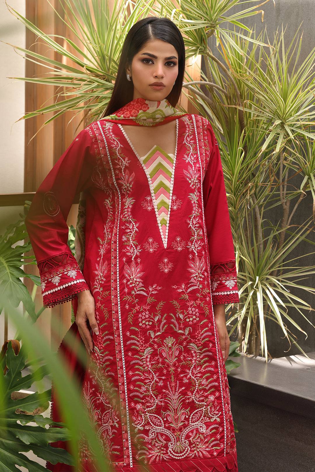 Zellbury | Unstitched 3 Piece Cambric | Embroidered Shirt Shalwar Dupatta - 0074 by Maria Faisal - Registered Vendor of : Zellbury Women - type : Essential Unstitched - 100% original wedding dresses