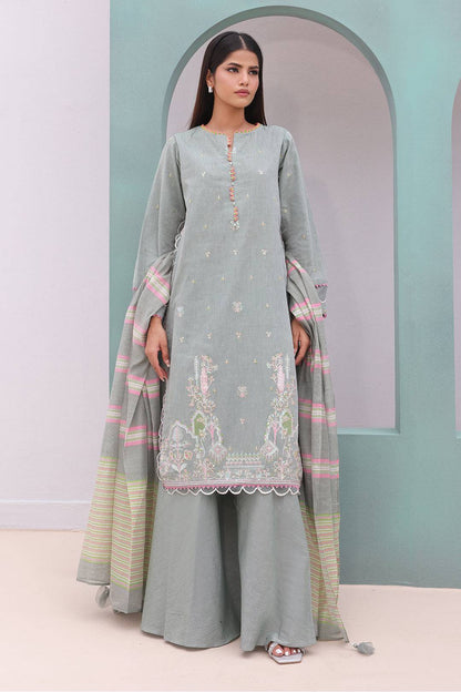 Zellbury | Unstitched 3 Piece Chambray | Embroidered Shirt Shalwar Dupatta - 0075 by Maria Faisal - Registered Vendor of : Zellbury Women - type : Essential Unstitched - 100% original wedding dresses