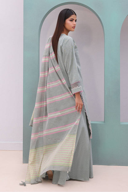 Zellbury | Unstitched 3 Piece Chambray | Embroidered Shirt Shalwar Dupatta - 0075 by Maria Faisal - Registered Vendor of : Zellbury Women - type : Essential Unstitched - 100% original wedding dresses