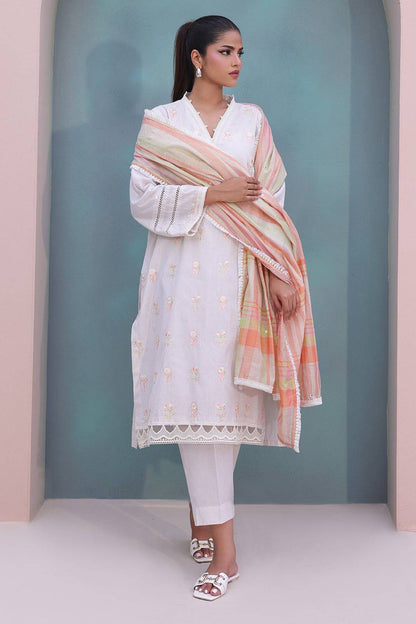 Zellbury | Unstitched 3 Piece Chambray | Embroidered Shirt Shalwar Dupatta - 0078 by Maria Faisal - Registered Vendor of : Zellbury Women - type : Essential Unstitched - 100% original wedding dresses
