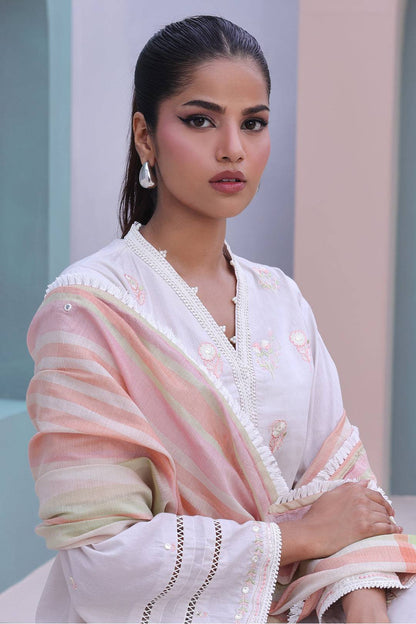 Zellbury | Unstitched 3 Piece Chambray | Embroidered Shirt Shalwar Dupatta - 0078 by Maria Faisal - Registered Vendor of : Zellbury Women - type : Essential Unstitched - 100% original wedding dresses