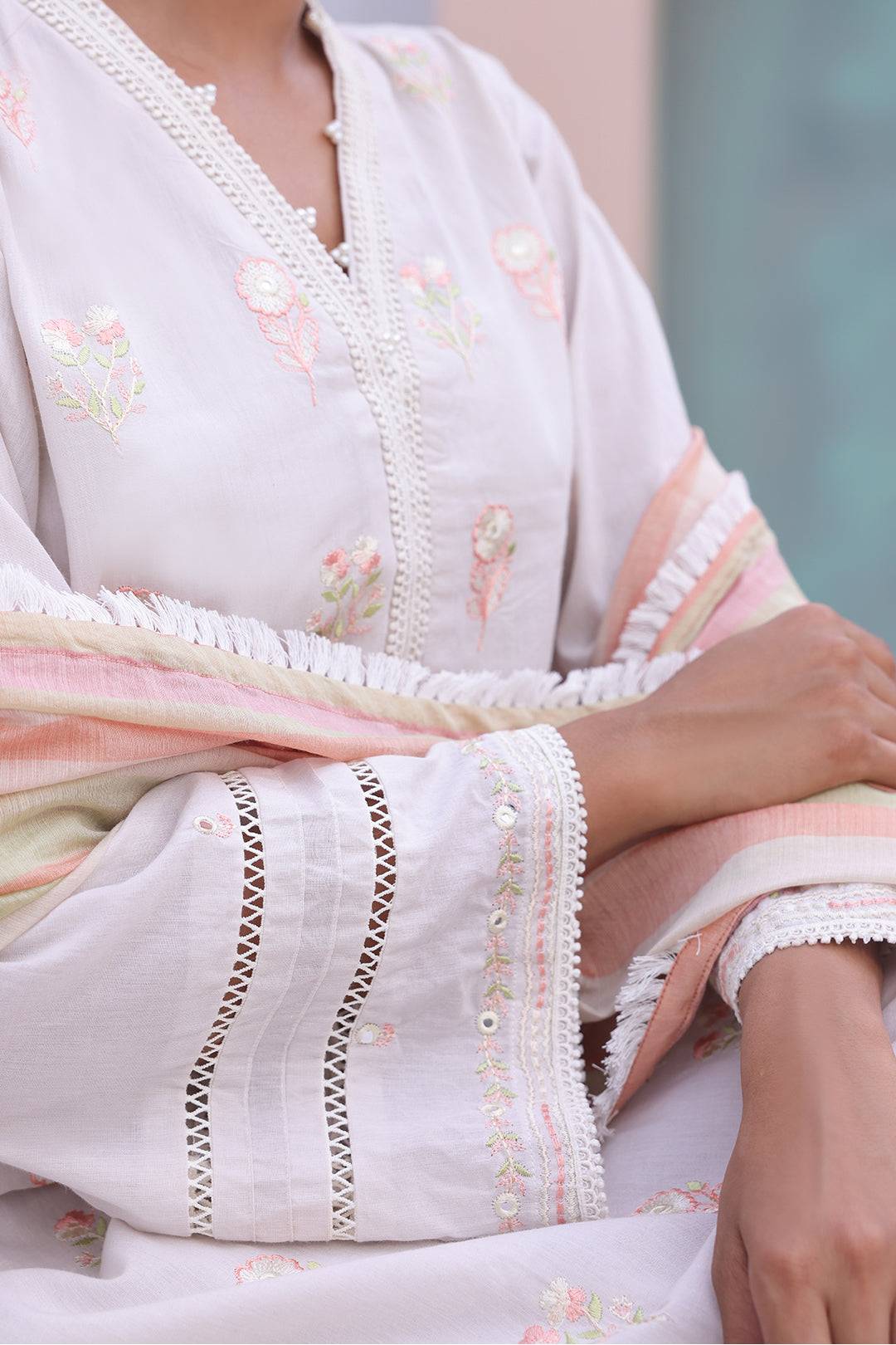 Zellbury | Unstitched 3 Piece Chambray | Embroidered Shirt Shalwar Dupatta - 0078 by Maria Faisal - Registered Vendor of : Zellbury Women - type : Essential Unstitched - 100% original wedding dresses