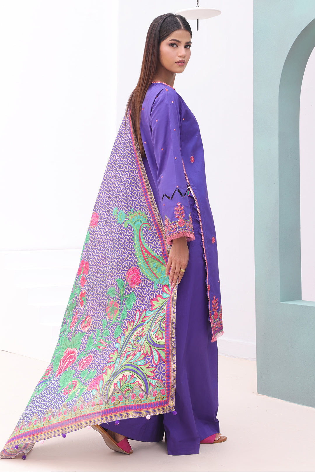 Zellbury | Unstitched 3 Piece Cambric | Embroidered Shirt Shalwar Dupatta - 0082 by Maria Faisal - Registered Vendor of : Zellbury Women - type : Signature Unstitched - 100% original wedding dresses
