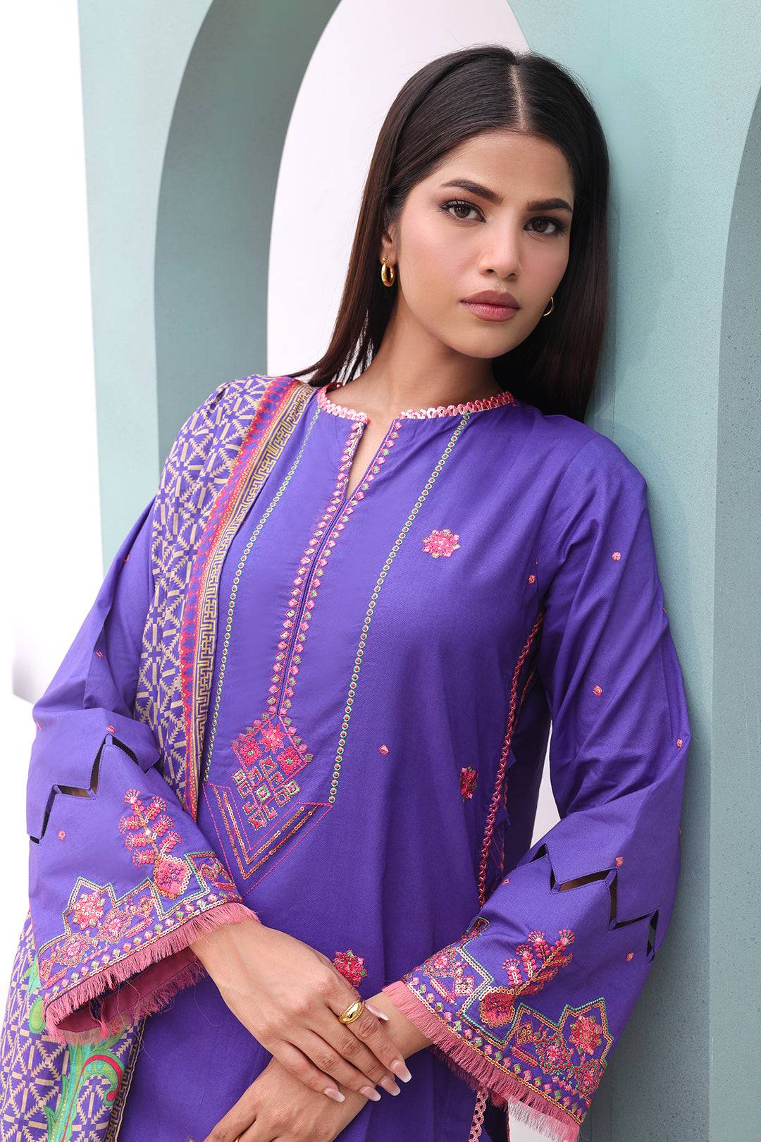 Zellbury | Unstitched 3 Piece Cambric | Embroidered Shirt Shalwar Dupatta - 0082 by Maria Faisal - Registered Vendor of : Zellbury Women - type : Signature Unstitched - 100% original wedding dresses