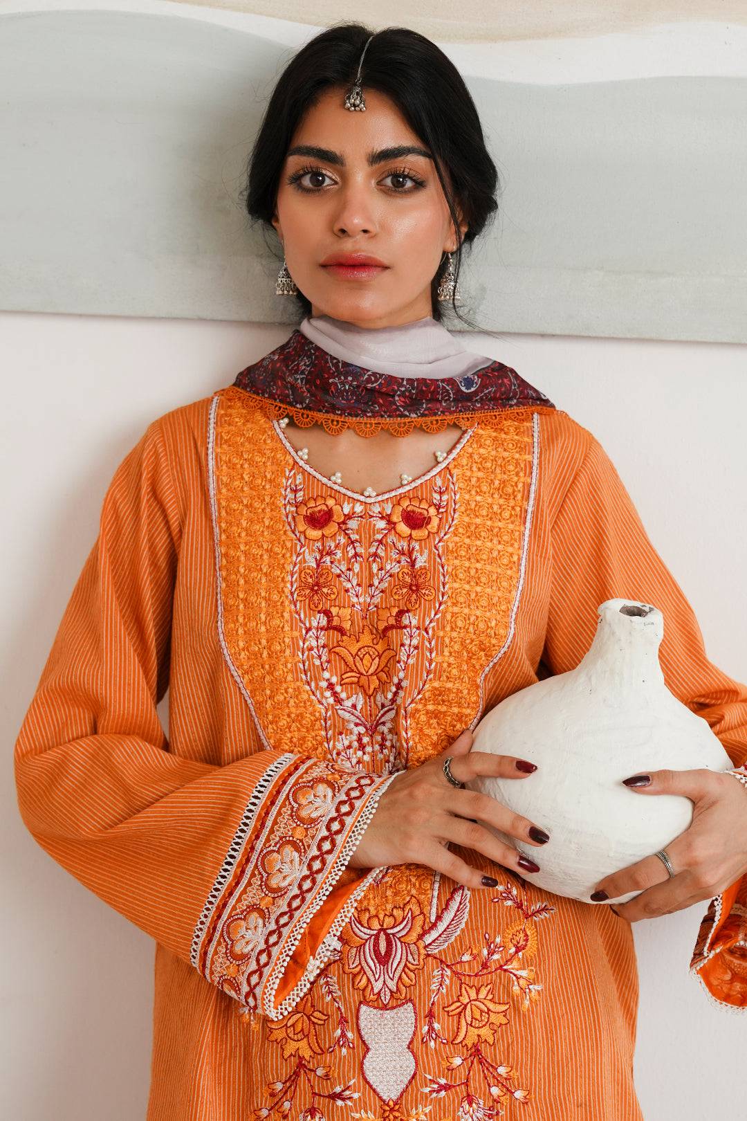 Zellbury | Unstitched 3 Piece Zari | Embroidered Shirt Shalwar Dupatta - 0085 by Maria Faisal - Registered Vendor of : Zellbury Women - type : Signature Unstitched - 100% original wedding dresses