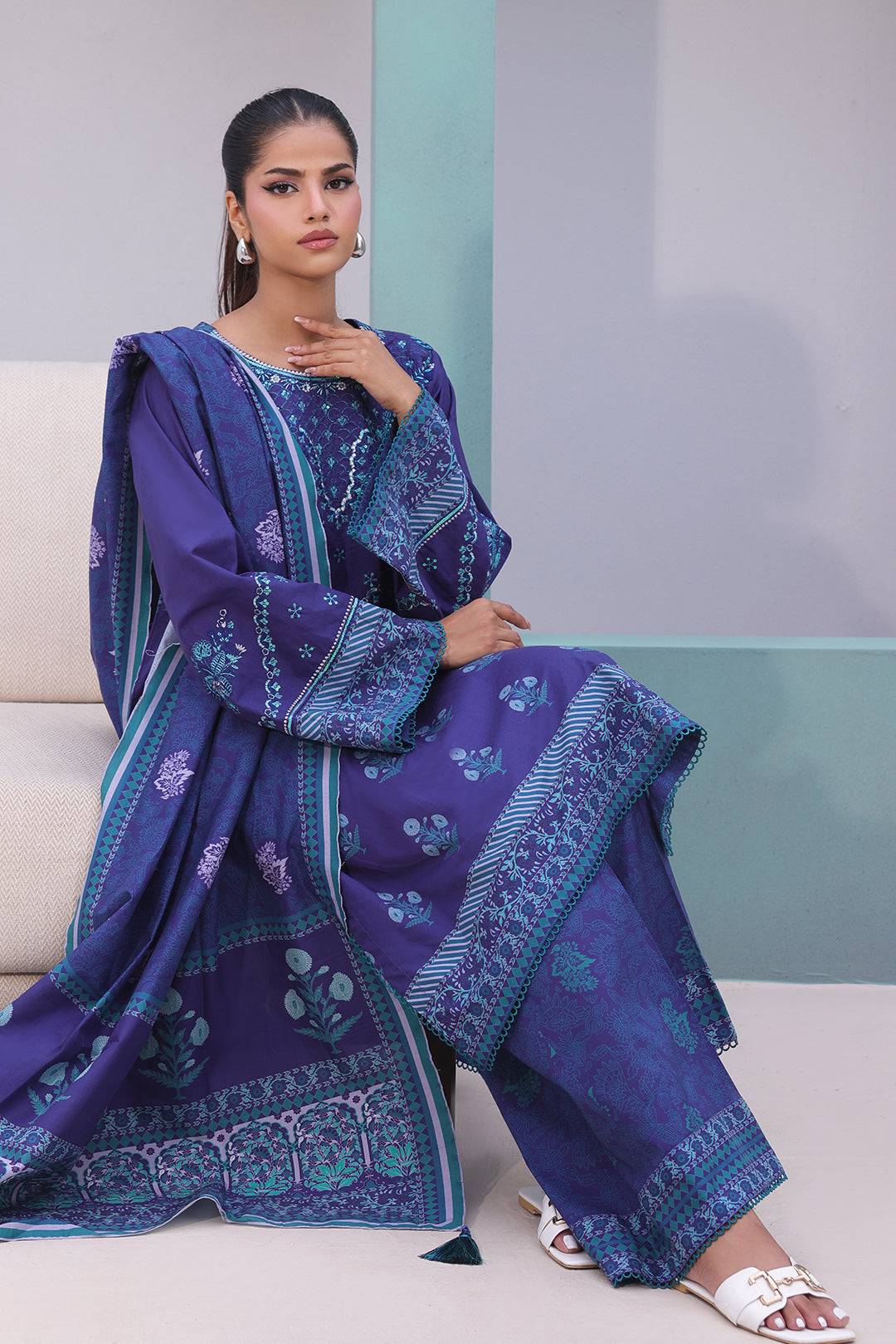 Zellbury | Unstitched 3 Piece Cambric | Embroidered Shirt Shalwar Dupatta - 0141 by Maria Faisal - Registered Vendor of : Zellbury Women - type : Essential Unstitched - 100% original wedding dresses