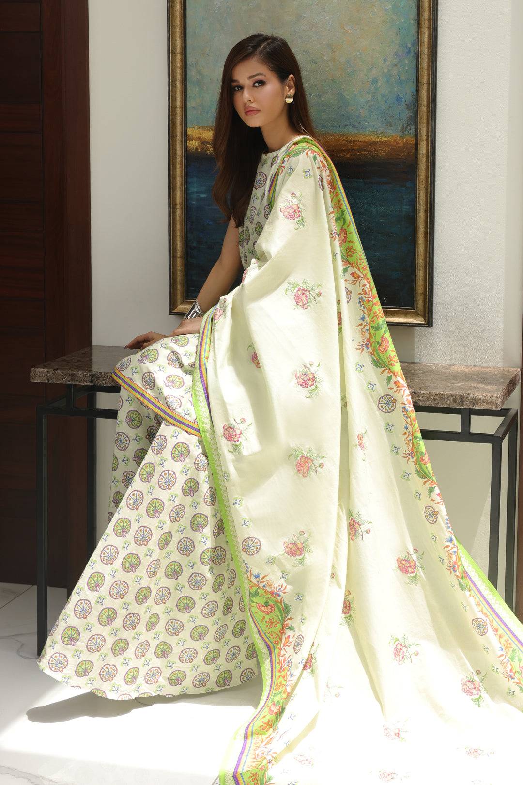 Zellbury | Unstitched 3 Piece Cambric | Embroidered Shirt Shalwar Dupatta - 0143 by Maria Faisal - Registered Vendor of : Zellbury Women - type : Essential Unstitched - 100% original wedding dresses