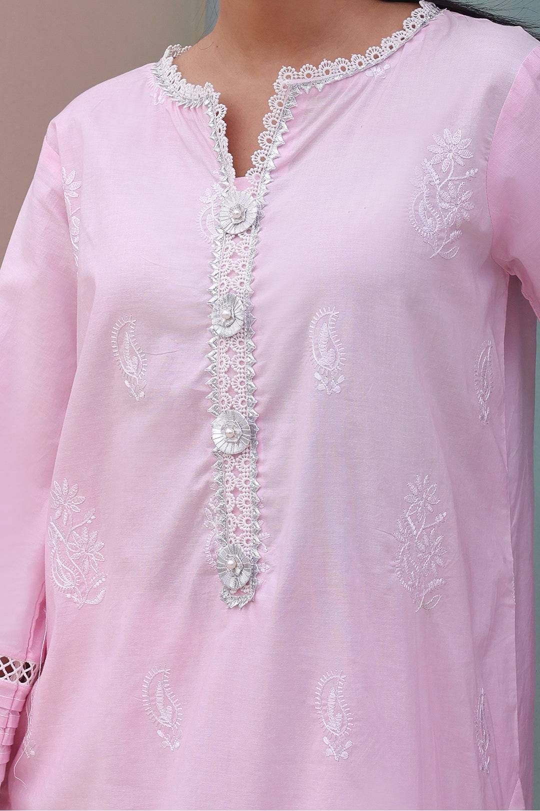 Zellbury | Unstitched 3 Piece Cambric | Embroidered Shirt Shalwar Dupatta - 0147 by Maria Faisal - Registered Vendor of : Zellbury Women - type : Essential Unstitched - 100% original wedding dresses