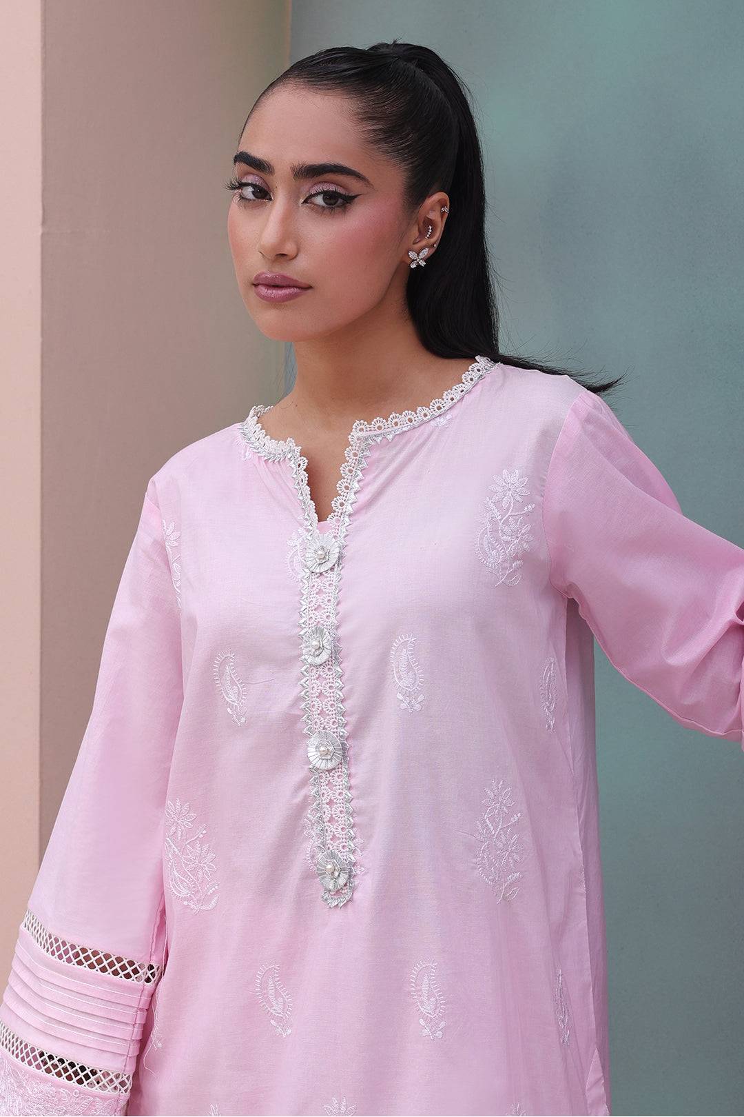 Zellbury | Unstitched 3 Piece Cambric | Embroidered Shirt Shalwar Dupatta - 0147 by Maria Faisal - Registered Vendor of : Zellbury Women - type : Essential Unstitched - 100% original wedding dresses