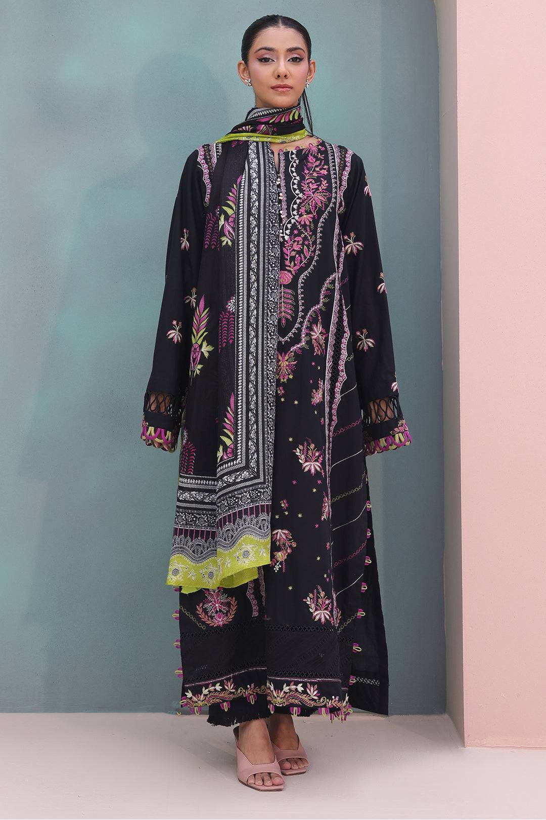 Zellbury | Unstitched 3 Piece Chambray | Embroidered Shirt Shalwar Dupatta - 0148 by Maria Faisal - Registered Vendor of : Zellbury Women - type : Essential Unstitched - 100% original wedding dresses