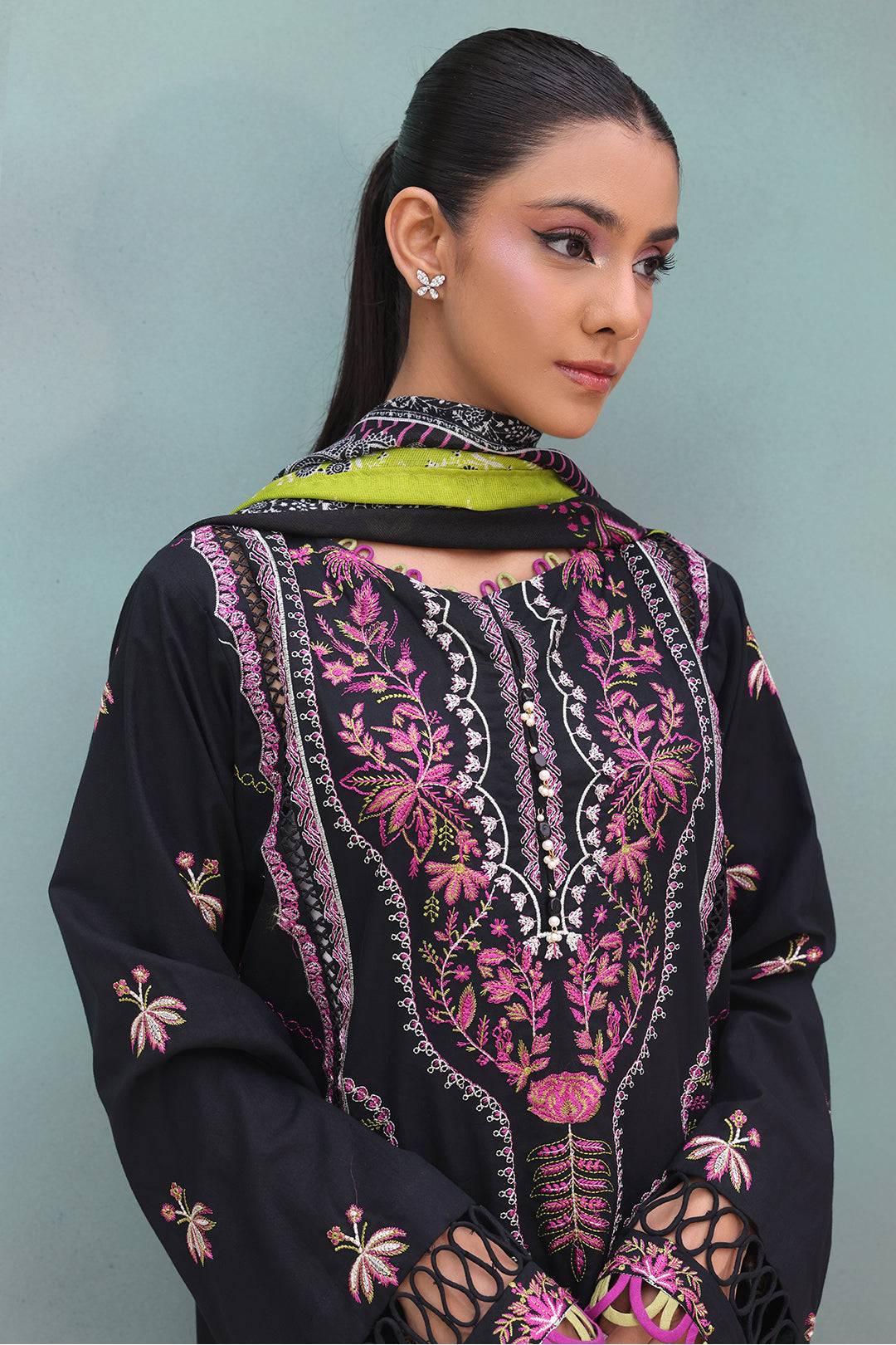 Zellbury | Unstitched 3 Piece Chambray | Embroidered Shirt Shalwar Dupatta - 0148 by Maria Faisal - Registered Vendor of : Zellbury Women - type : Essential Unstitched - 100% original wedding dresses