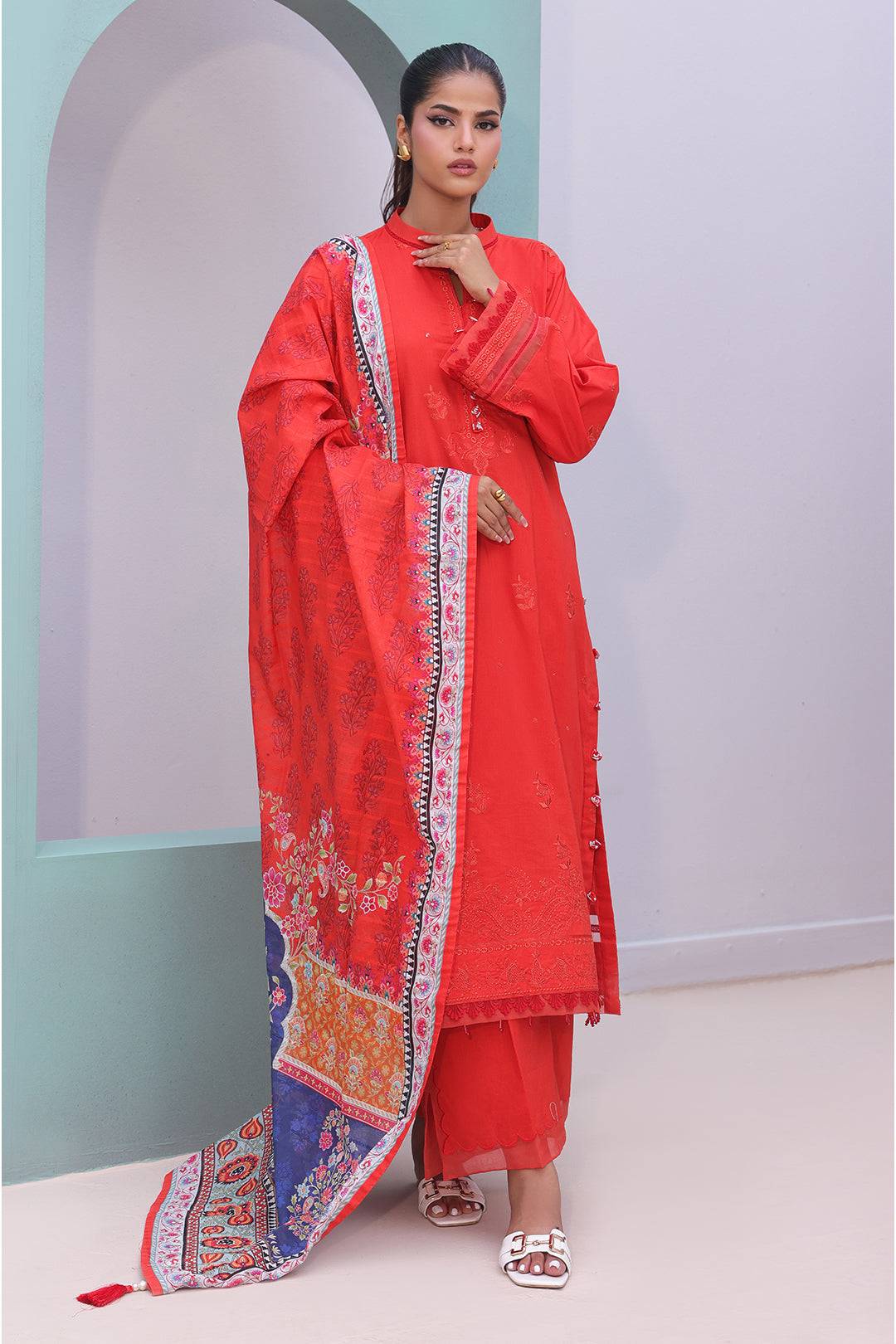 Zellbury | Unstitched 3 Piece Cambric | Embroidered Shirt Shalwar Dupatta - 0152 by Maria Faisal - Registered Vendor of : Zellbury Women - type : Signature Unstitched - 100% original wedding dresses