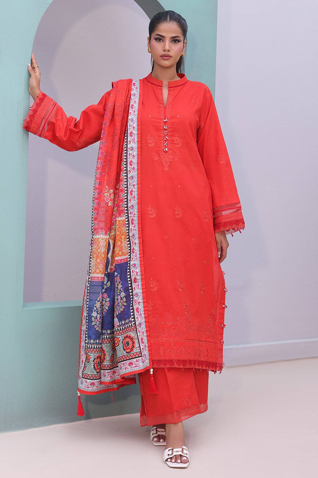Zellbury | Unstitched 3 Piece Cambric | Embroidered Shirt Shalwar Dupatta - 0152 by Maria Faisal - Registered Vendor of : Zellbury Women - type : Signature Unstitched - 100% original wedding dresses
