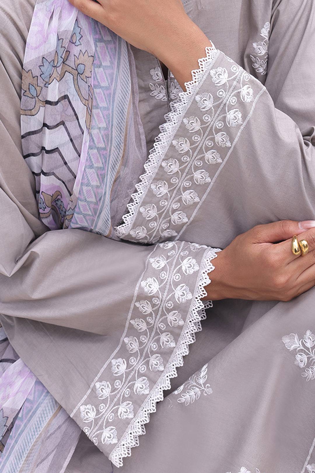 Zellbury | Unstitched 3 Piece Cambric | Embroidered Shirt Shalwar Dupatta - 0601 by Maria Faisal - Registered Vendor of : Zellbury Women - type : Essential Unstitched - 100% original wedding dresses