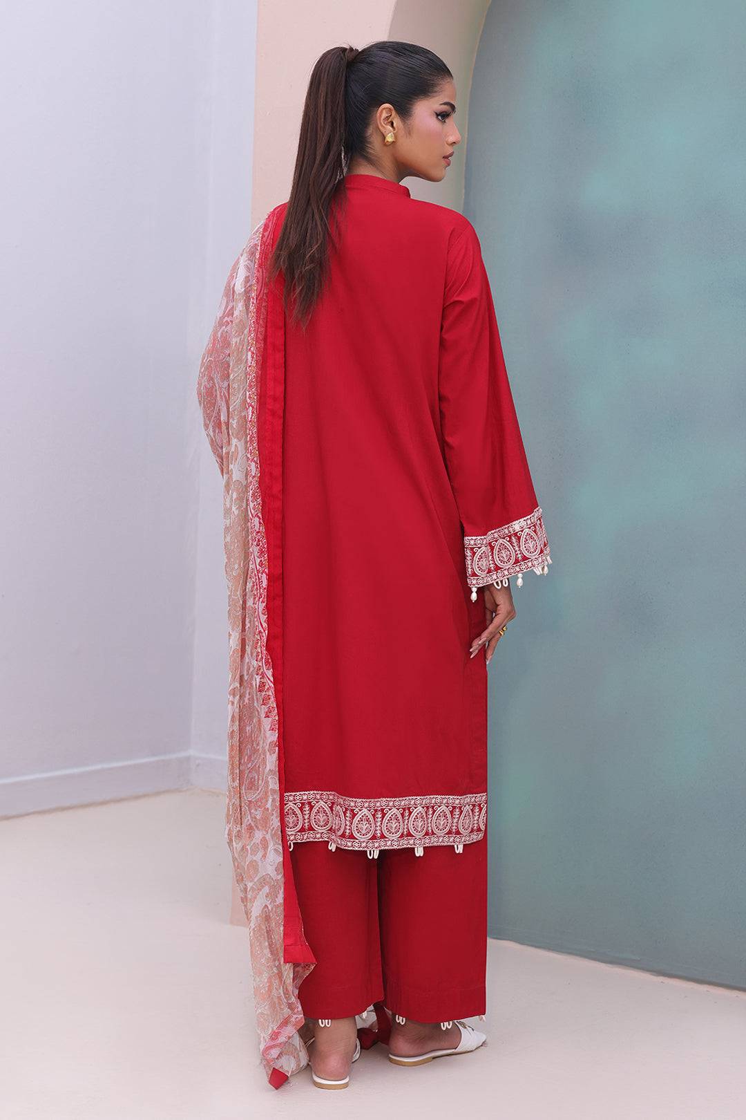 Zellbury | Unstitched 3 Piece Cambric | Embroidered Shirt Shalwar Dupatta - 0602 by Maria Faisal - Registered Vendor of : Zellbury Women - type : Essential Unstitched - 100% original wedding dresses