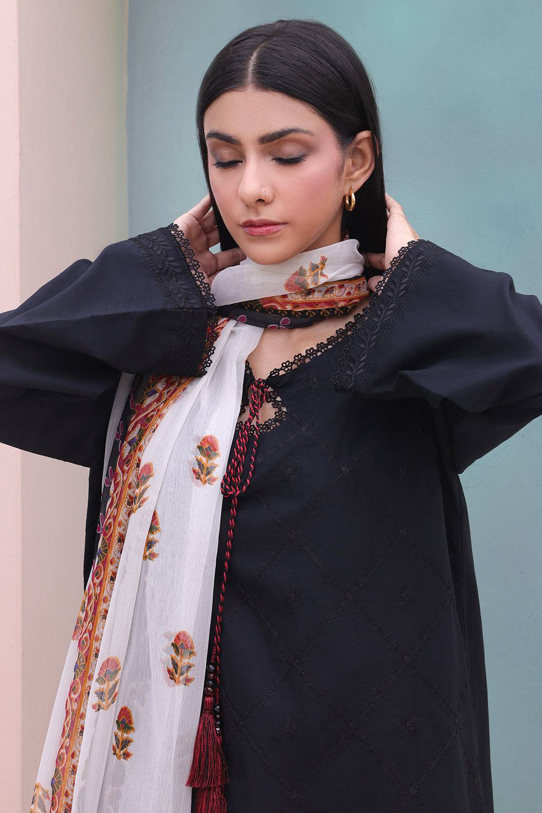 Zellbury | Unstitched 3 Piece Cambric | Embroidered Shirt Shalwar Dupatta - 0605 by Maria Faisal - Registered Vendor of : Zellbury Women - type : Essential Unstitched - 100% original wedding dresses