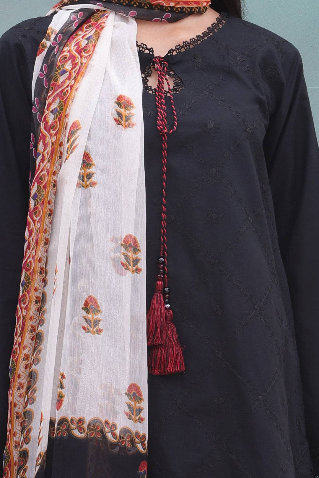 Zellbury | Unstitched 3 Piece Cambric | Embroidered Shirt Shalwar Dupatta - 0605 by Maria Faisal - Registered Vendor of : Zellbury Women - type : Essential Unstitched - 100% original wedding dresses