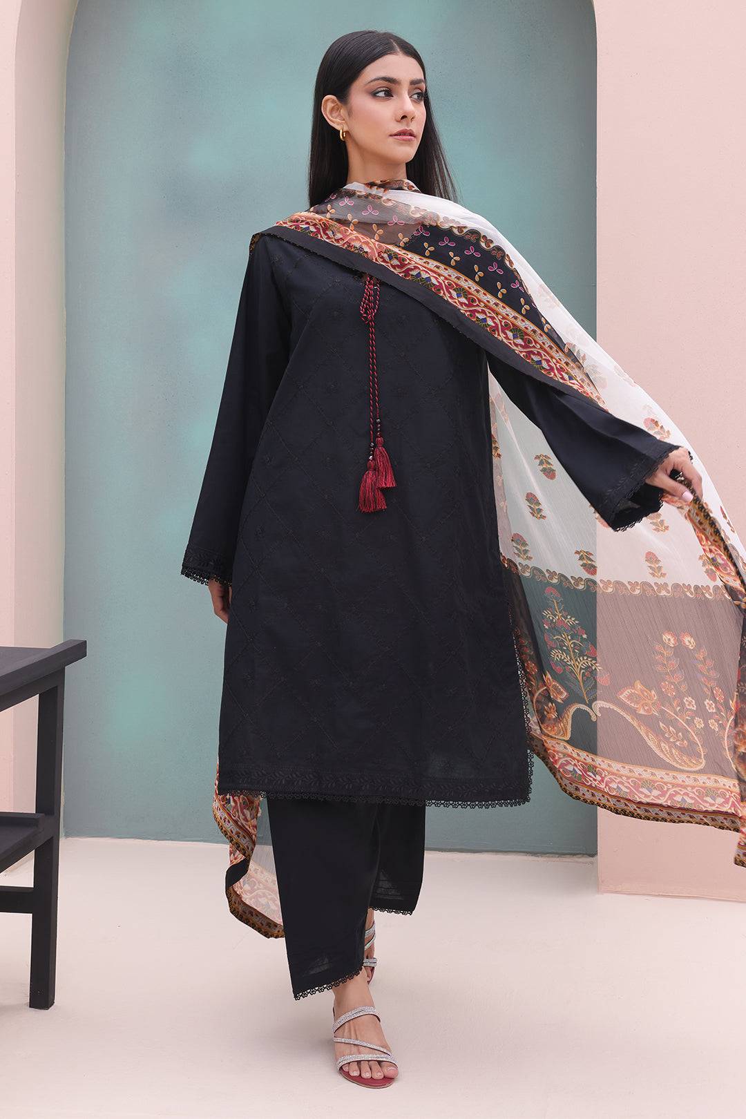 Zellbury | Unstitched 3 Piece Cambric | Embroidered Shirt Shalwar Dupatta - 0605 by Maria Faisal - Registered Vendor of : Zellbury Women - type : Essential Unstitched - 100% original wedding dresses