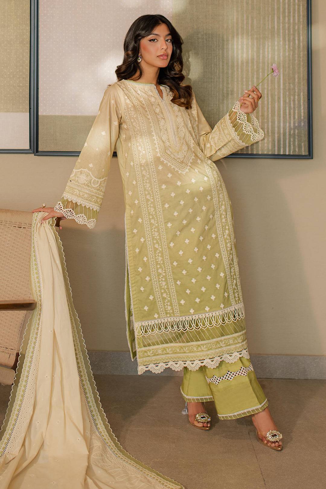 Zellbury | Unstitched 3 Piece Chikankari | Embroidered Shirt Shalwar Dupatta - 0702 by Maria Faisal - Registered Vendor of : Zellbury Women - type : Signature Unstitched - 100% original wedding dresses