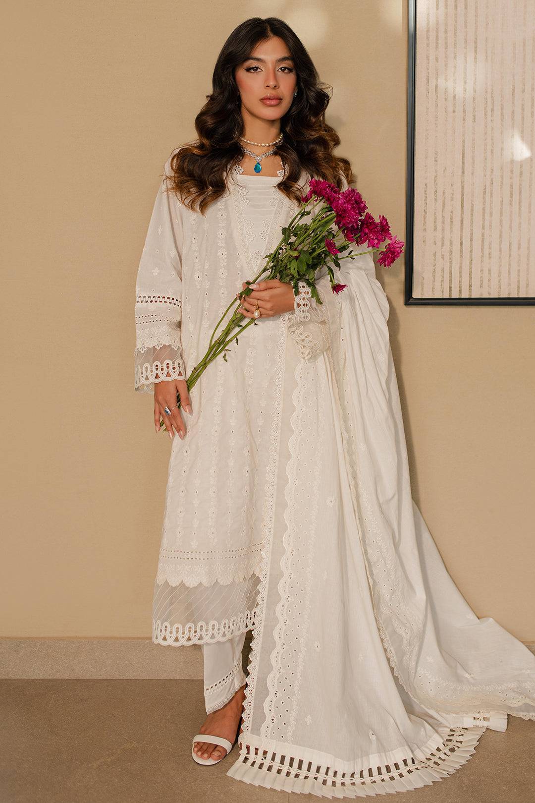 Zellbury | Unstitched 3 Piece Chikankari | Embroidered Shirt Shalwar Dupatta - 0704 by Maria Faisal - Registered Vendor of : Zellbury Women - type : Signature Unstitched - 100% original wedding dresses