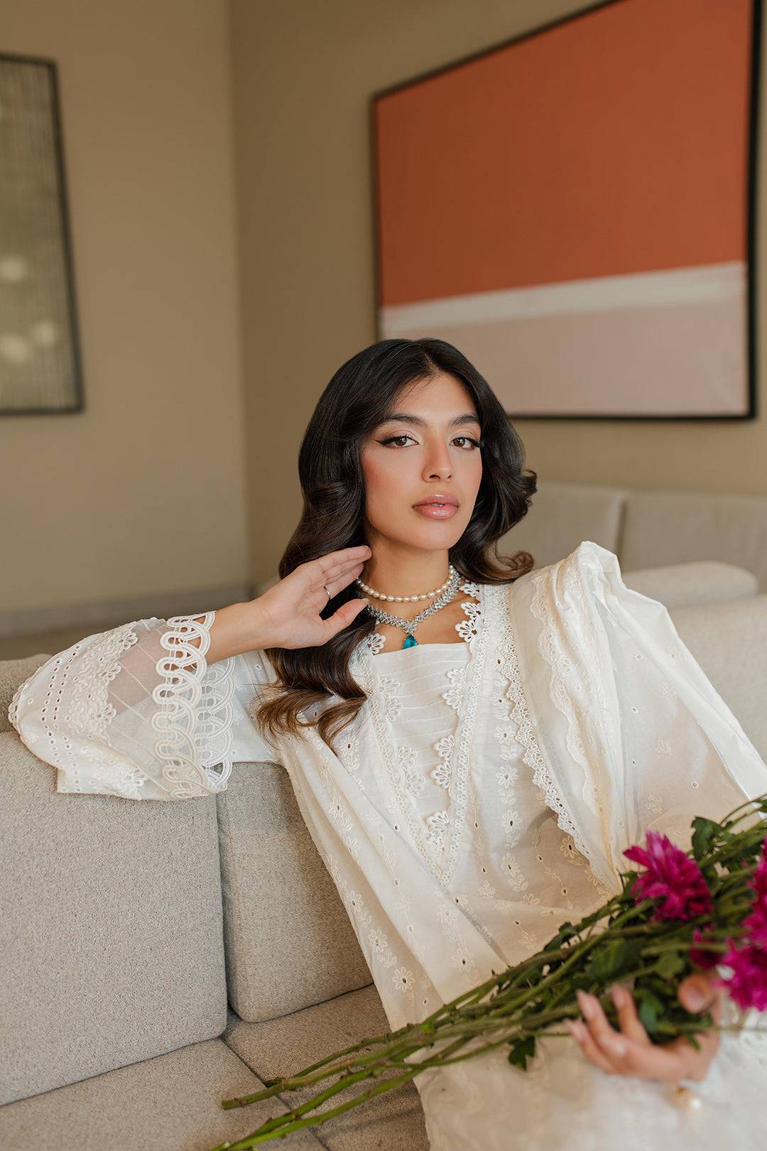Zellbury | Unstitched 3 Piece Chikankari | Embroidered Shirt Shalwar Dupatta - 0704 by Maria Faisal - Registered Vendor of : Zellbury Women - type : Signature Unstitched - 100% original wedding dresses