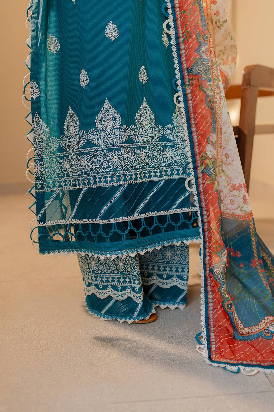 Zellbury | Unstitched 3 Piece Chikankari | Embroidered Shirt Shalwar Dupatta - 0705 by Maria Faisal - Registered Vendor of : Zellbury Women - type : Signature Unstitched - 100% original wedding dresses