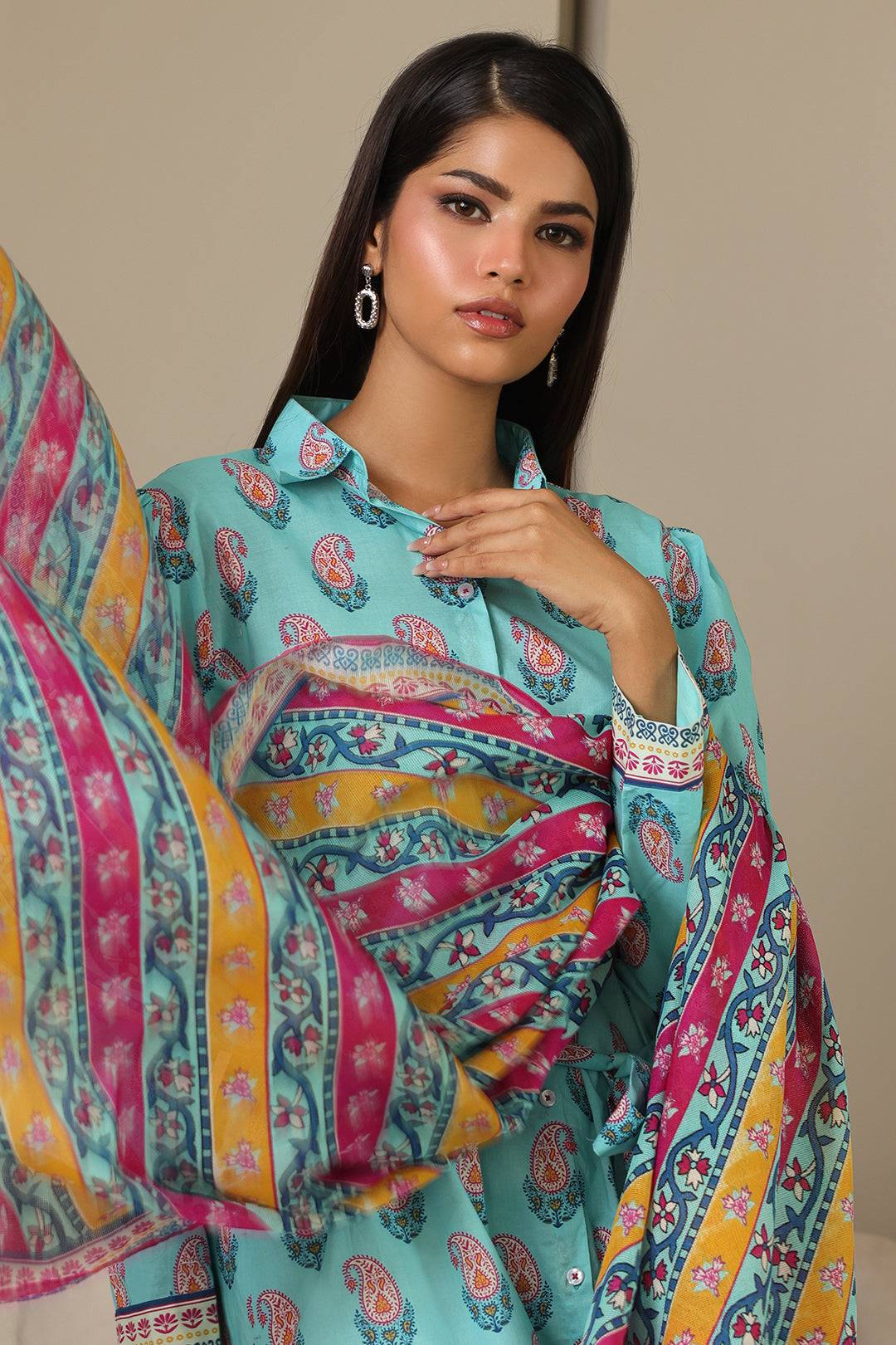Zellbury | Unstitched 2 Piece Cambric | Shirt Dupatta - 0001 by Maria Faisal - Registered Vendor of : Zellbury Women - type : Essential Unstitched - 100% original wedding dresses
