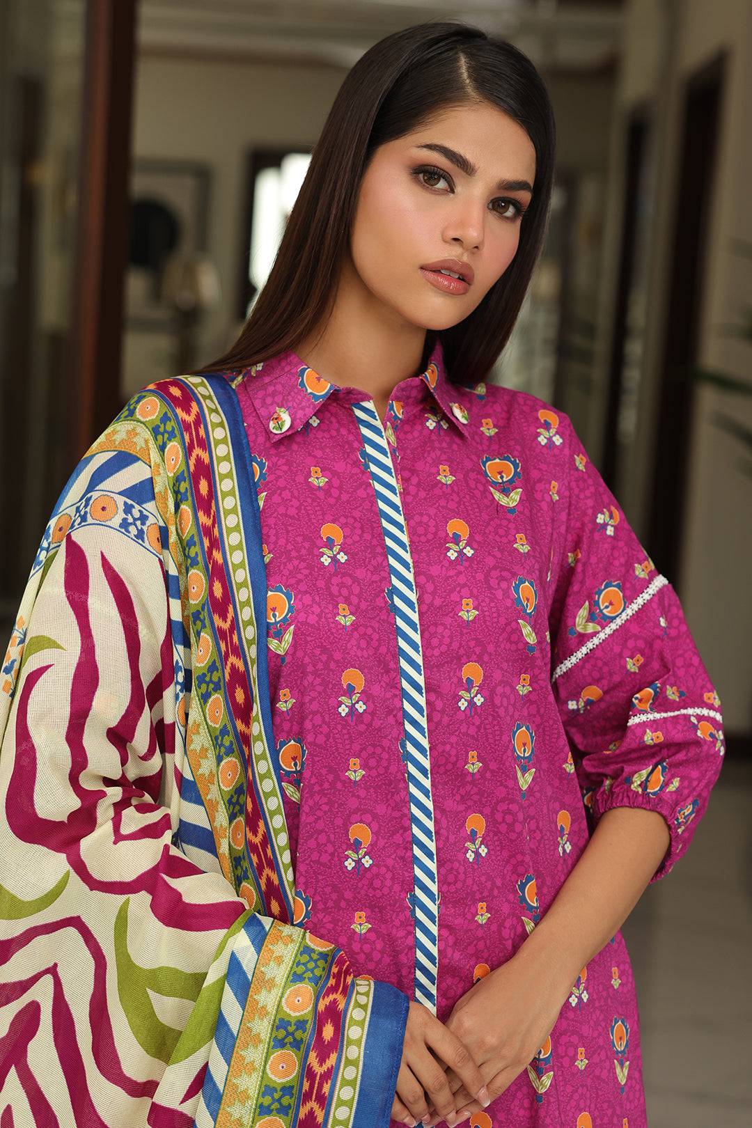 Zellbury | Unstitched 2 Piece Cambric | Shirt Dupatta - 0002 by Maria Faisal - Registered Vendor of : Zellbury Women - type : Essential Unstitched - 100% original wedding dresses