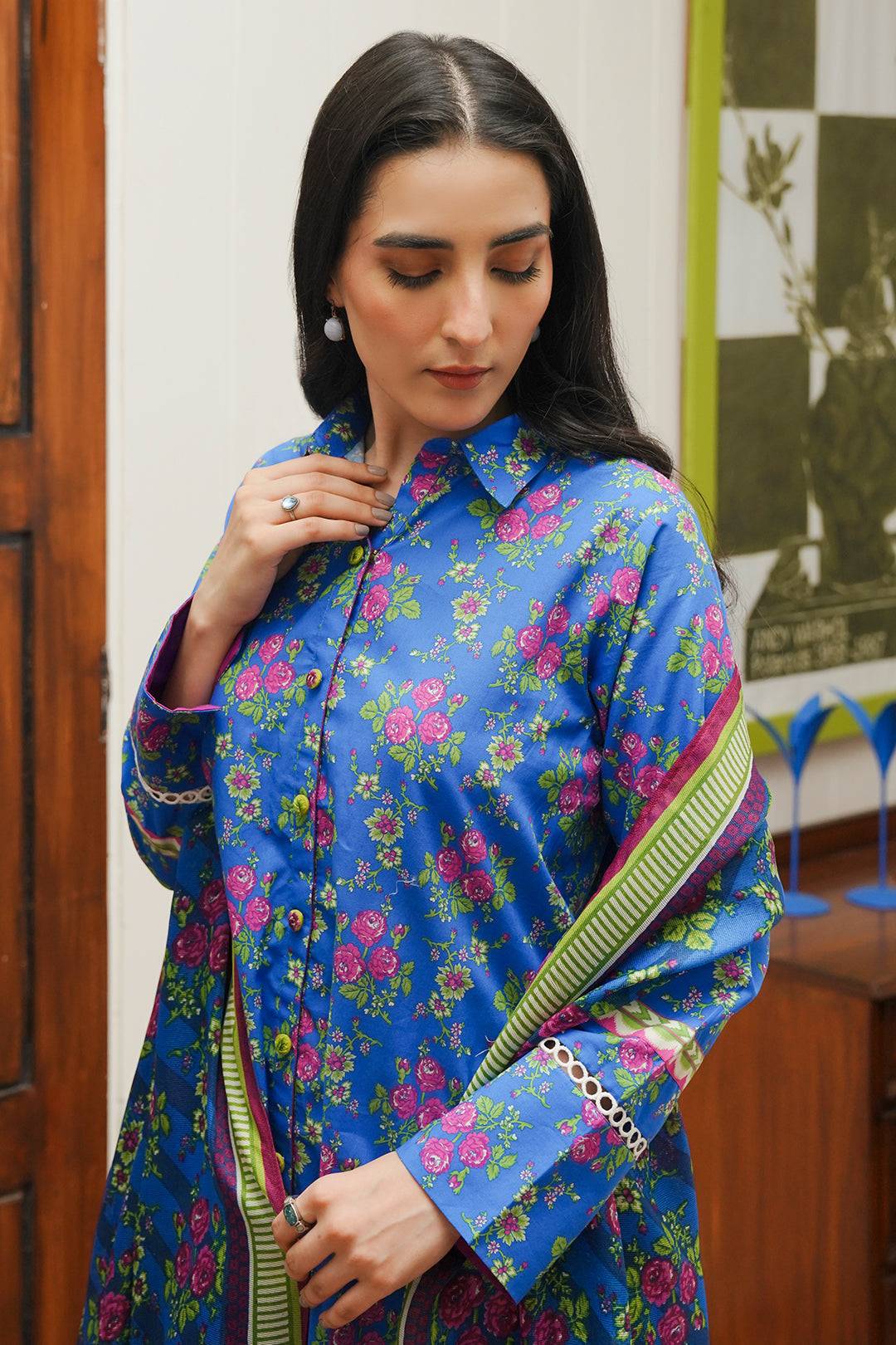 Zellbury | Unstitched 2 Piece Cambric | Shirt Dupatta - 0004 by Maria Faisal - Registered Vendor of : Zellbury Women - type : Essential Unstitched - 100% original wedding dresses