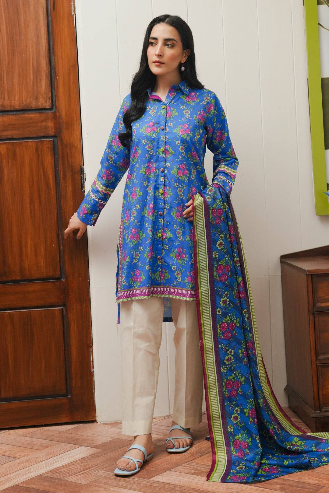 Zellbury | Unstitched 2 Piece Cambric | Shirt Dupatta - 0004 by Maria Faisal - Registered Vendor of : Zellbury Women - type : Essential Unstitched - 100% original wedding dresses