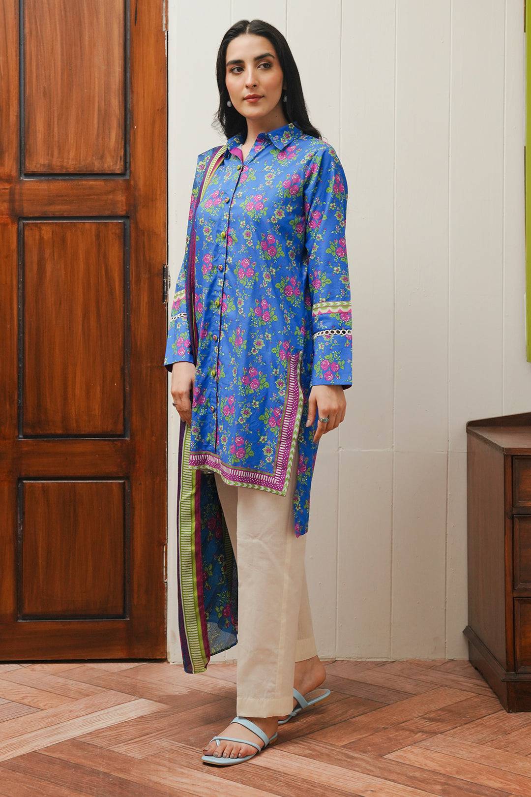 Zellbury | Unstitched 2 Piece Cambric | Shirt Dupatta - 0004 by Maria Faisal - Registered Vendor of : Zellbury Women - type : Essential Unstitched - 100% original wedding dresses