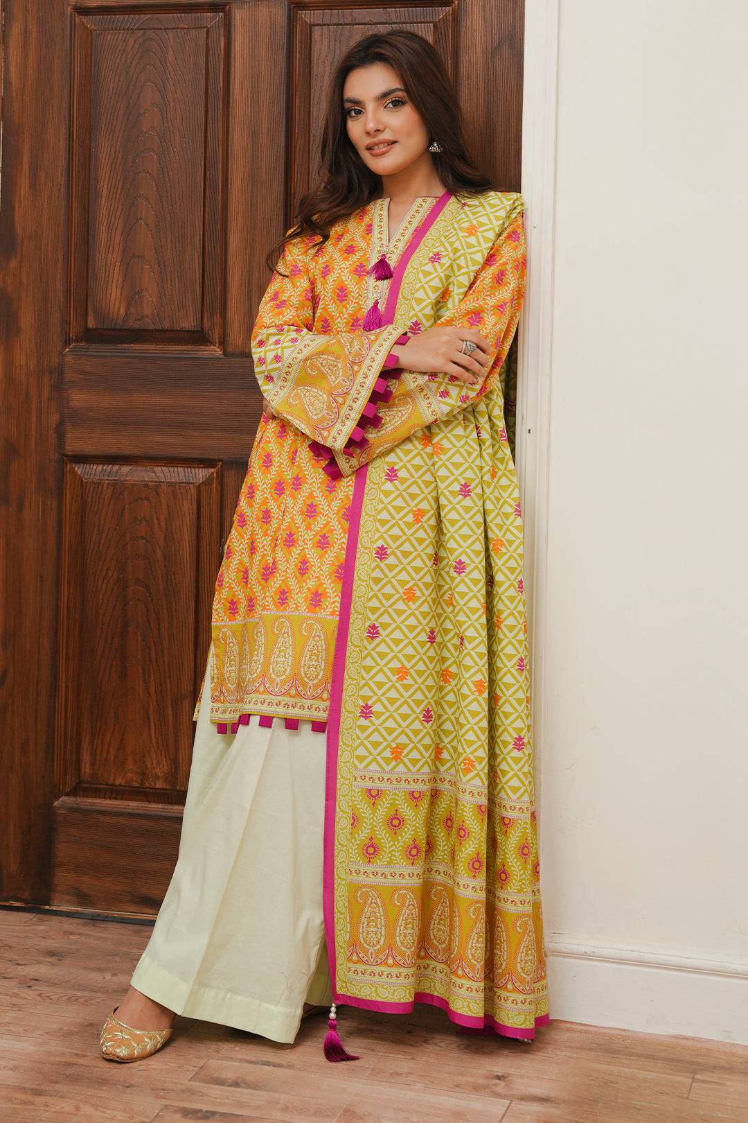 Zellbury | Unstitched 2 Piece Cambric | Shirt Dupatta - 0005 by Maria Faisal - Registered Vendor of : Zellbury Women - type : Essential Unstitched - 100% original wedding dresses