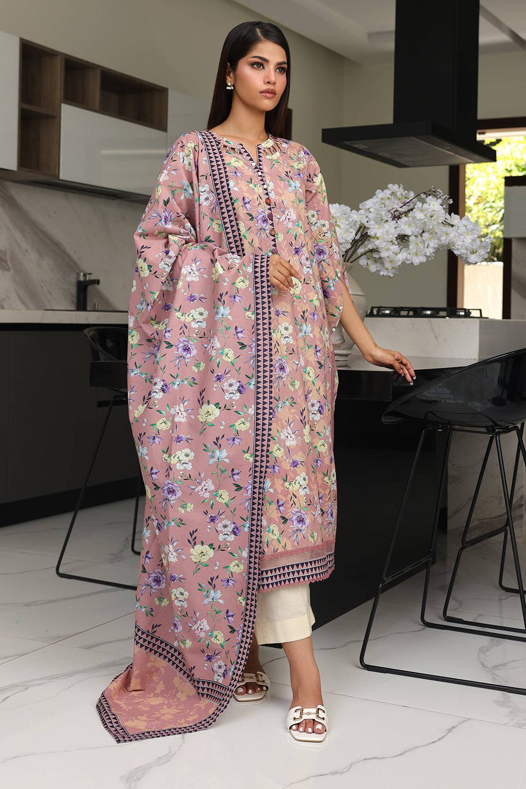 Zellbury | Unstitched 2 Piece Cambric | Shirt Dupatta - 0007 by Maria Faisal - Registered Vendor of : Zellbury Women - type : Essential Unstitched - 100% original wedding dresses