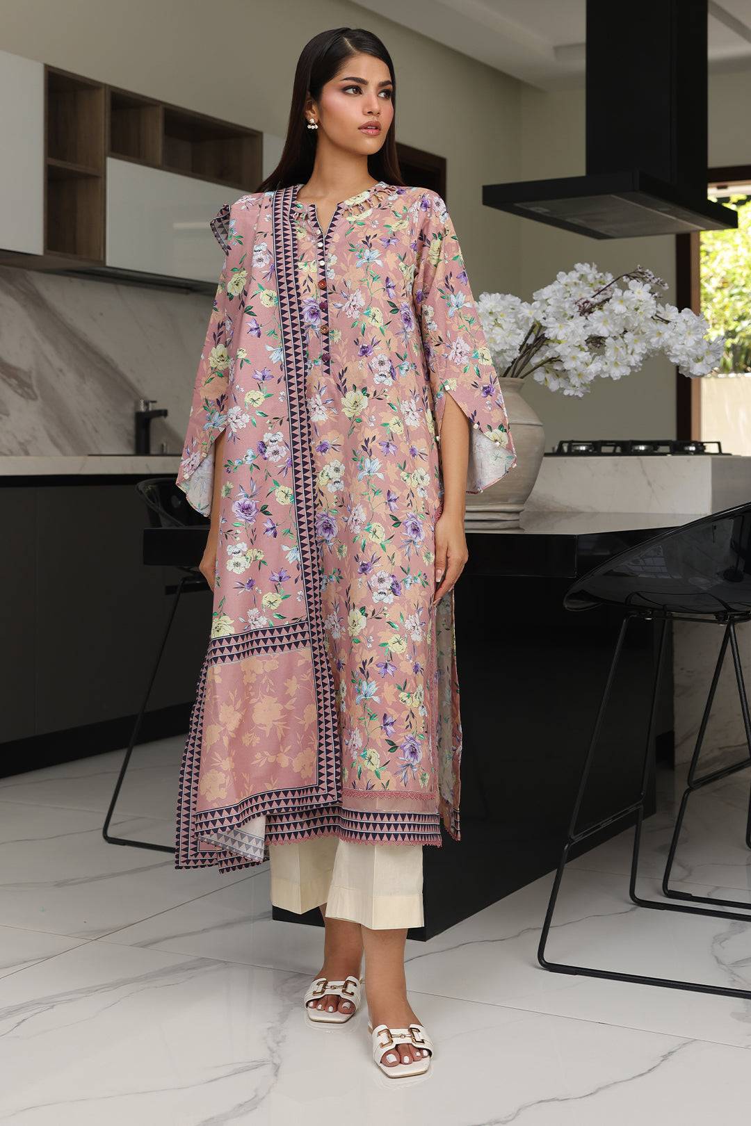 Zellbury | Unstitched 2 Piece Cambric | Shirt Dupatta - 0007 by Maria Faisal - Registered Vendor of : Zellbury Women - type : Essential Unstitched - 100% original wedding dresses