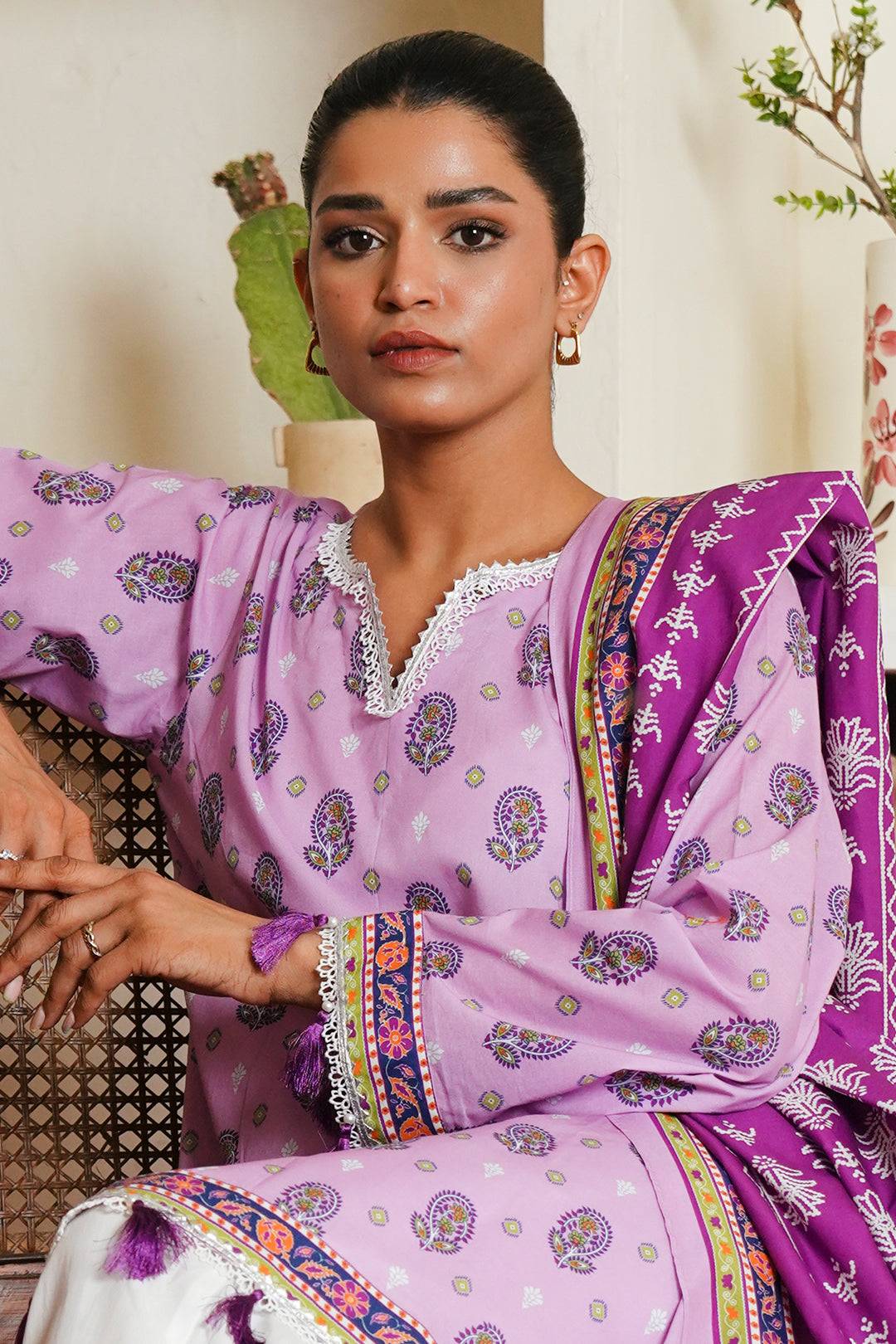 Zellbury | Unstitched 2 Piece Cambric | Shirt Dupatta - 0094 by Maria Faisal - Registered Vendor of : Zellbury Women - type : Essential Unstitched - 100% original wedding dresses