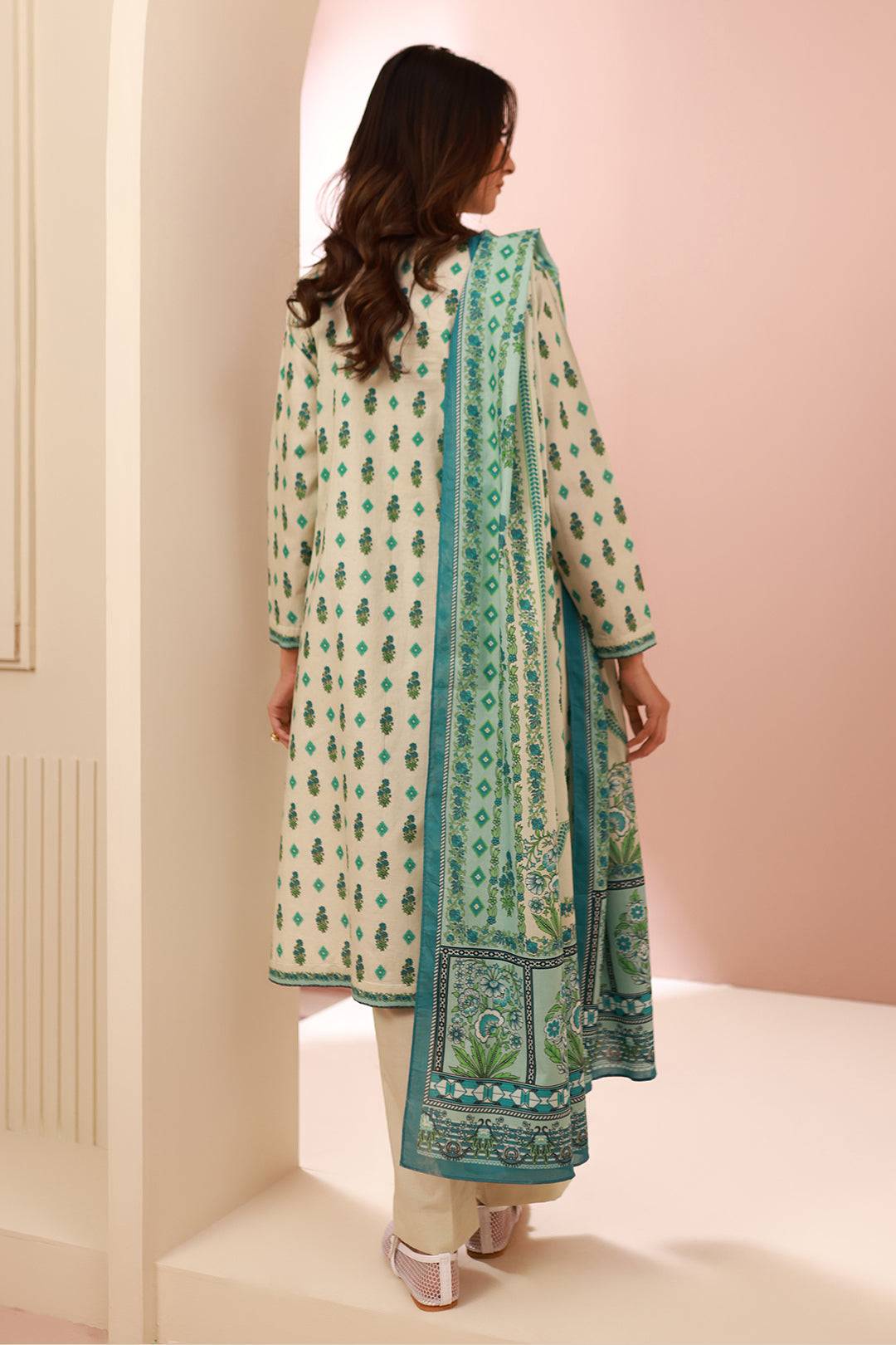 Zellbury | Unstitched 2 Piece Cambric | Shirt Dupatta - 0606 by Maria Faisal - Registered Vendor of : Zellbury Women - type : Essential Unstitched - 100% original wedding dresses