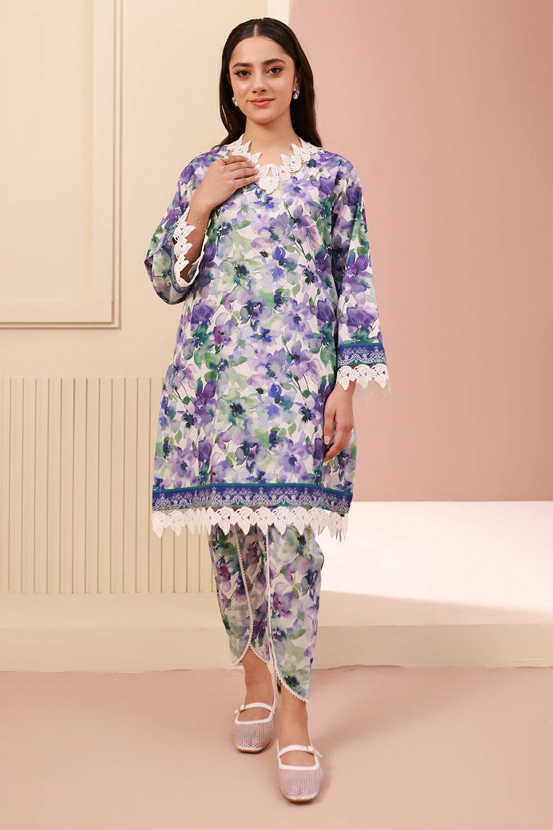 Zellbury | Unstitched 2 Piece Cambric | Shirt Shalwar - 0613 by Maria Faisal - Registered Vendor of : Zellbury Women - type : Essential Unstitched - 100% original wedding dresses