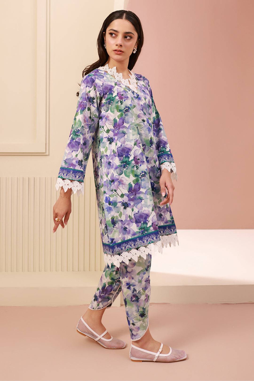 Zellbury | Unstitched 2 Piece Cambric | Shirt Shalwar - 0613 by Maria Faisal - Registered Vendor of : Zellbury Women - type : Essential Unstitched - 100% original wedding dresses