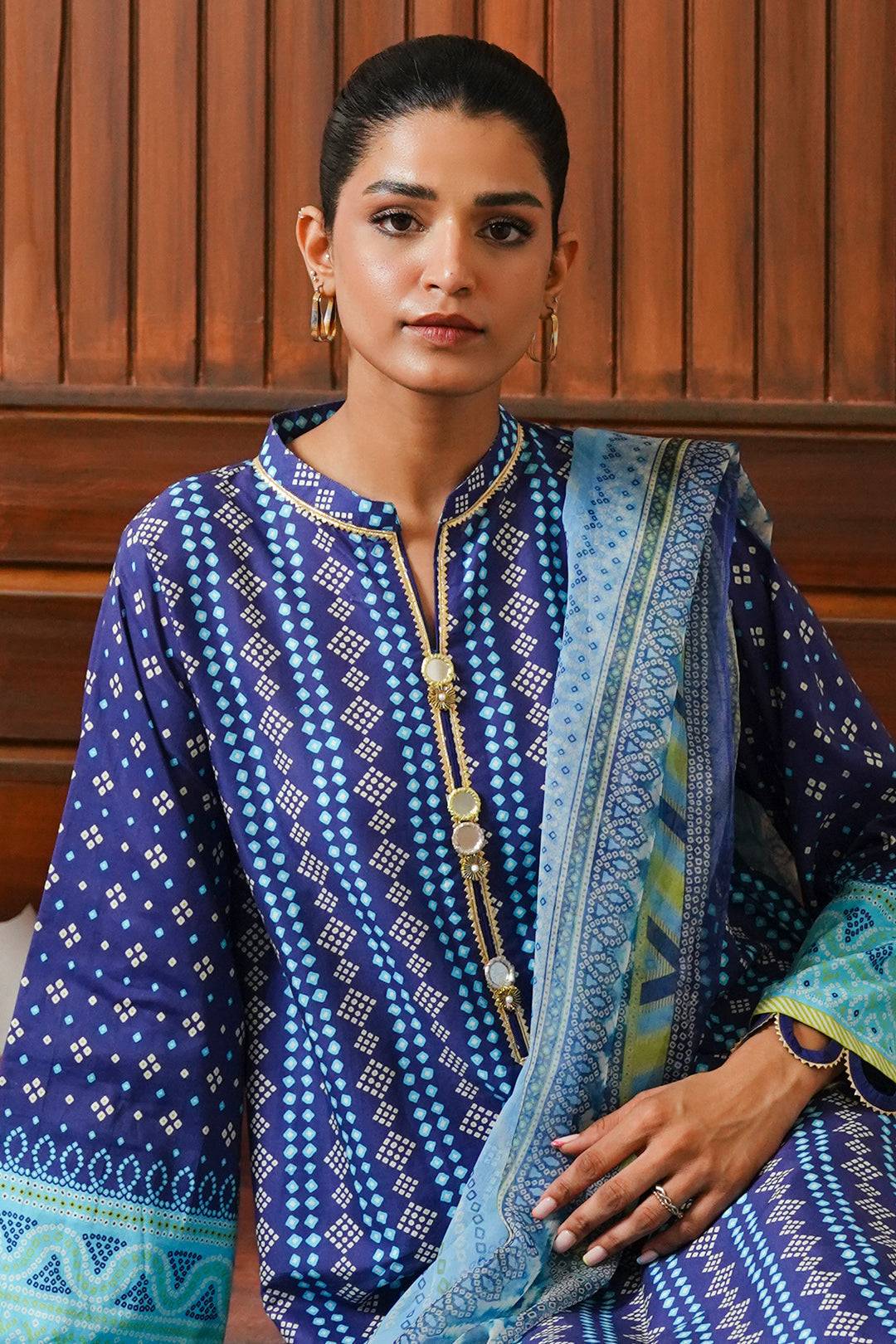 Zellbury | Unstitched 3 Piece Cambric | Shirt Shalwar Dupatta - 0031 by Maria Faisal - Registered Vendor of : Zellbury Women - type : Essential Unstitched - 100% original wedding dresses