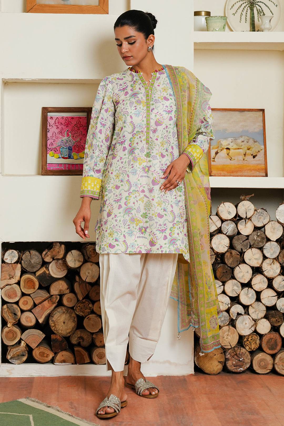 Zellbury | Unstitched 3 Piece Cambric | Shirt Shalwar Dupatta - 0032 by Maria Faisal - Registered Vendor of : Zellbury Women - type : Essential Unstitched - 100% original wedding dresses