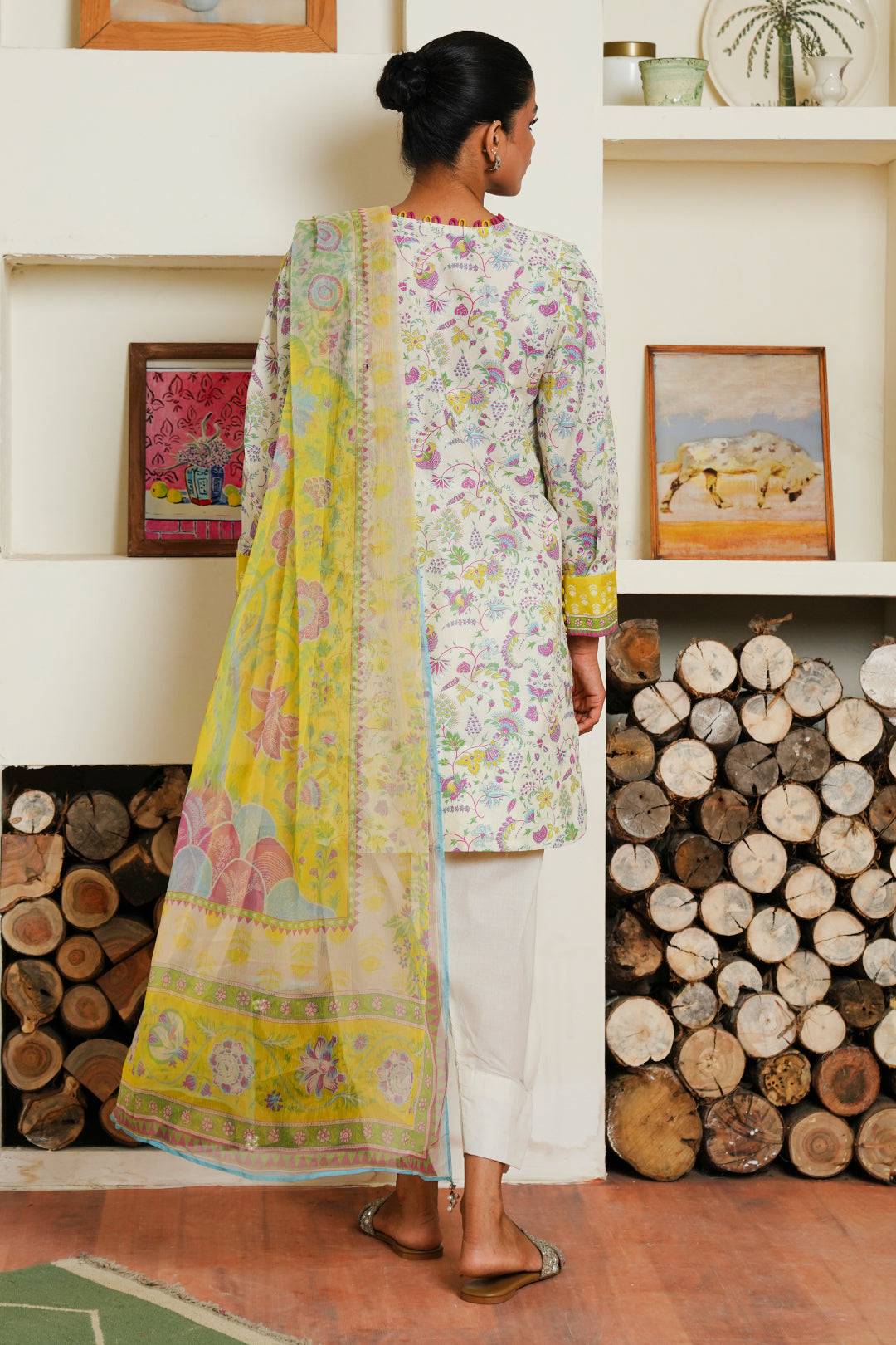 Zellbury | Unstitched 3 Piece Cambric | Shirt Shalwar Dupatta - 0032 by Maria Faisal - Registered Vendor of : Zellbury Women - type : Essential Unstitched - 100% original wedding dresses