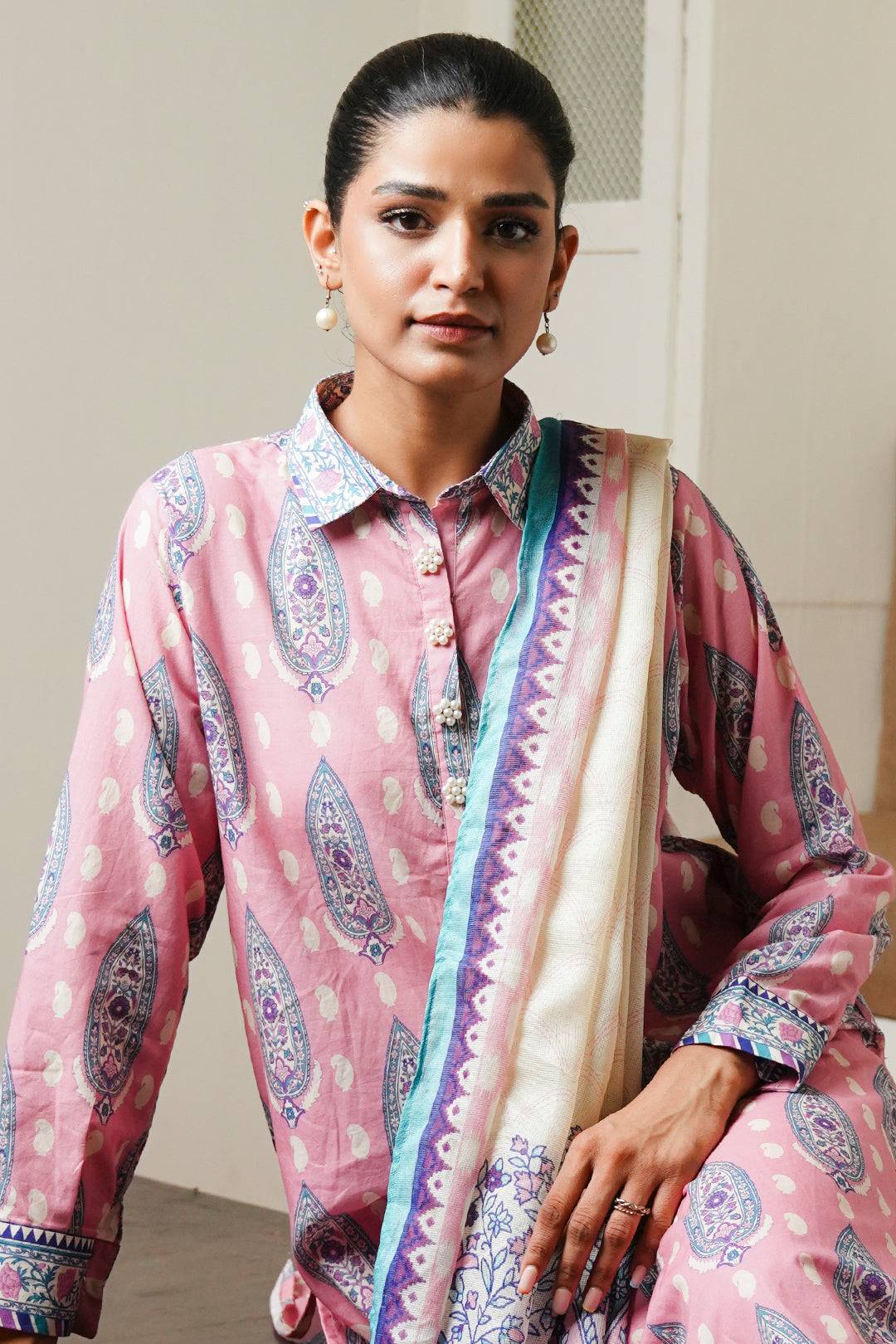 Zellbury | Unstitched 3 Piece Cambric | Shirt Shalwar Dupatta - 0035 by Maria Faisal - Registered Vendor of : Zellbury Women - type : Essential Unstitched - 100% original wedding dresses